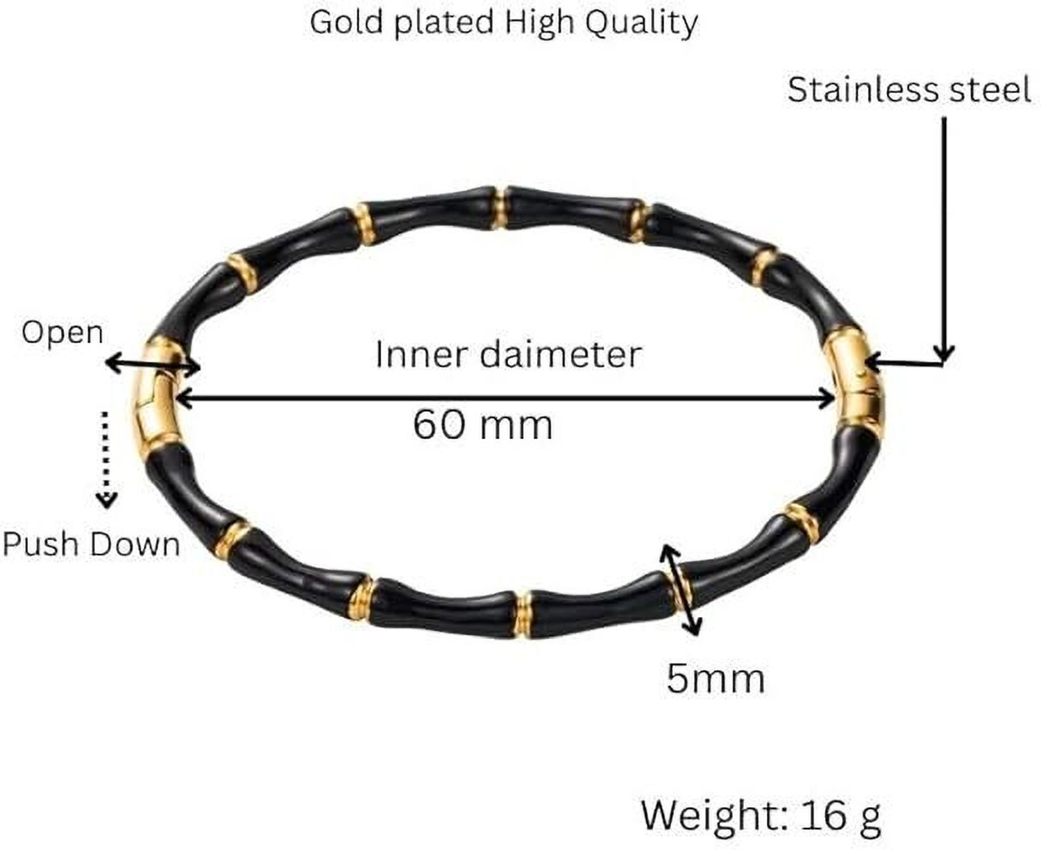 Image of Vastra Stainless Steel Gold-plated Bracelet