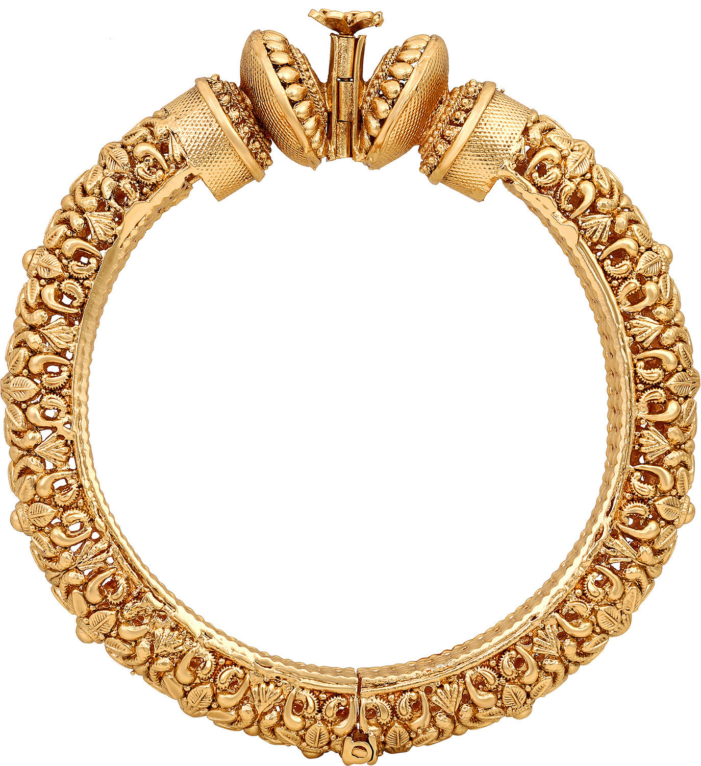 Image of ACCESSHER Brass Emerald Gold-plated Bangle