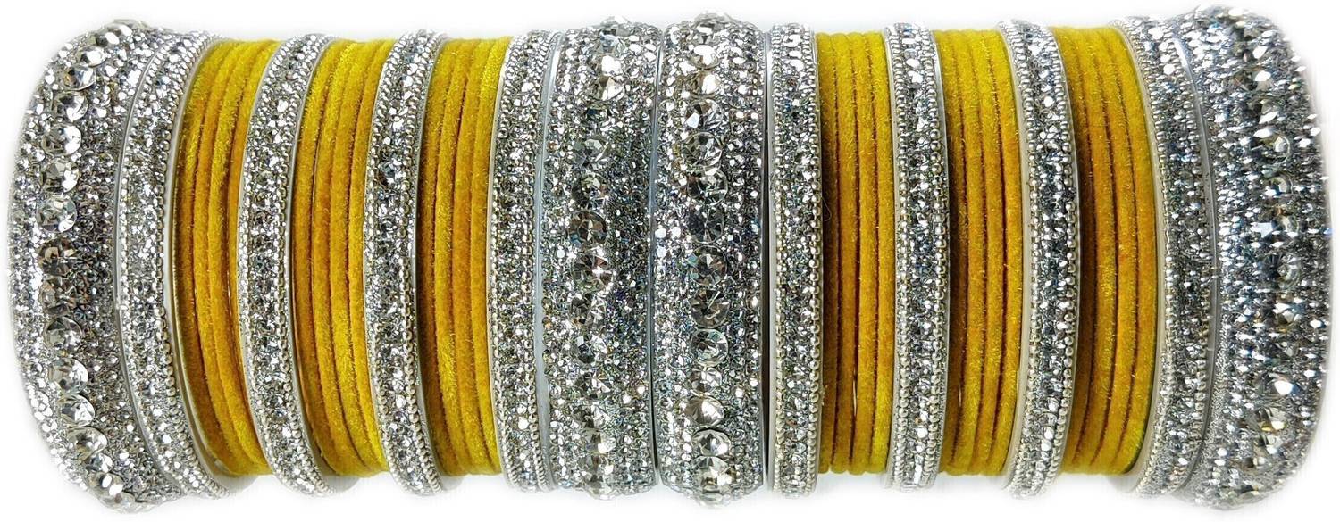 Ammoli Shell Cubic Zirconia Bangle Set
