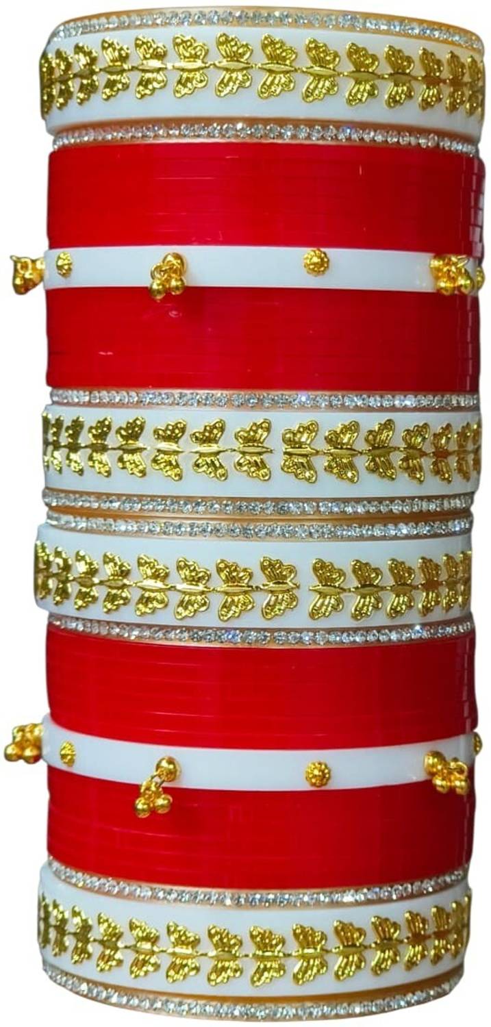 AMCM Plastic Pearl, Rhinestone Bangle Set