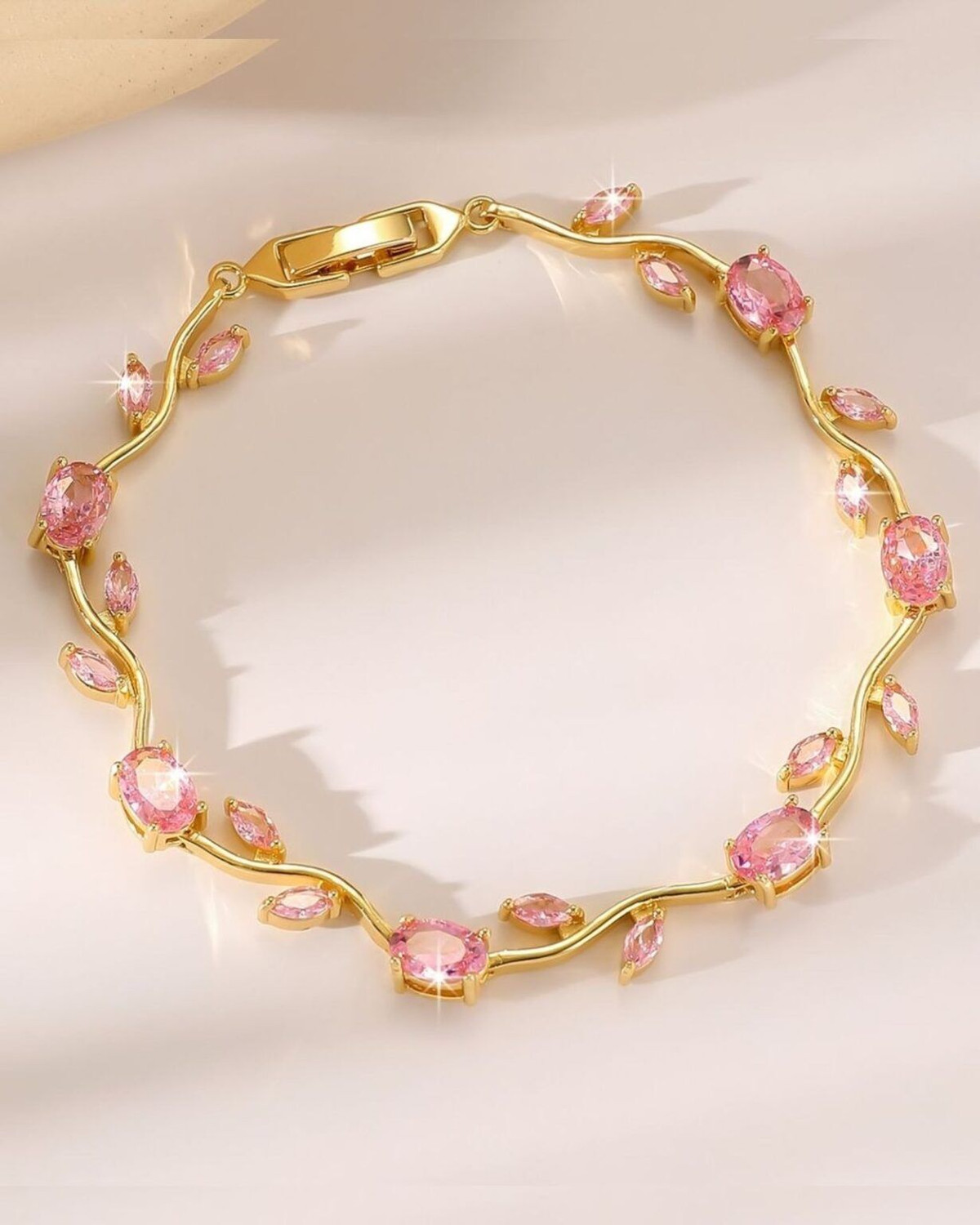 Image of Inites Crystal, Stainless Steel Diamond, Crystal, Zircon Gold-plated Bracelet