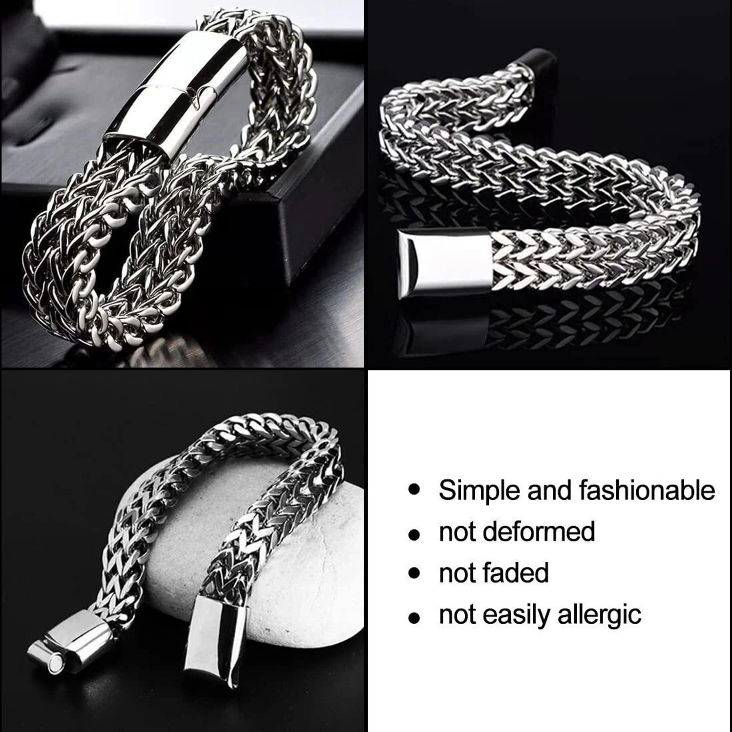 Image of Karishma Kreations Metal, Brass, Alloy, Stainless Steel Platinum, Rhodium, Gold-plated, Silver Bracelet