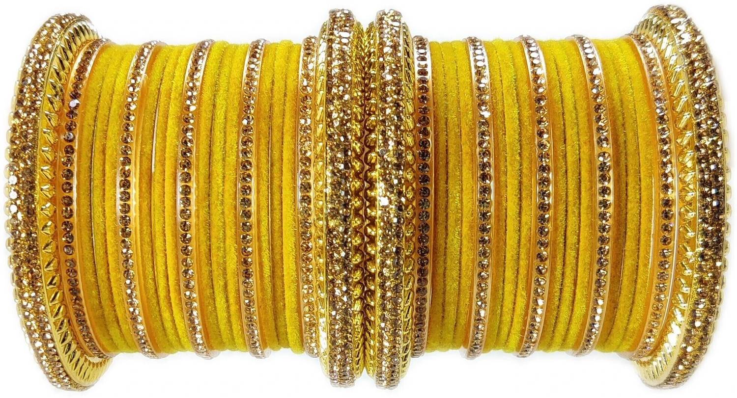 Ammoli Metal Cubic Zirconia Bangle Set