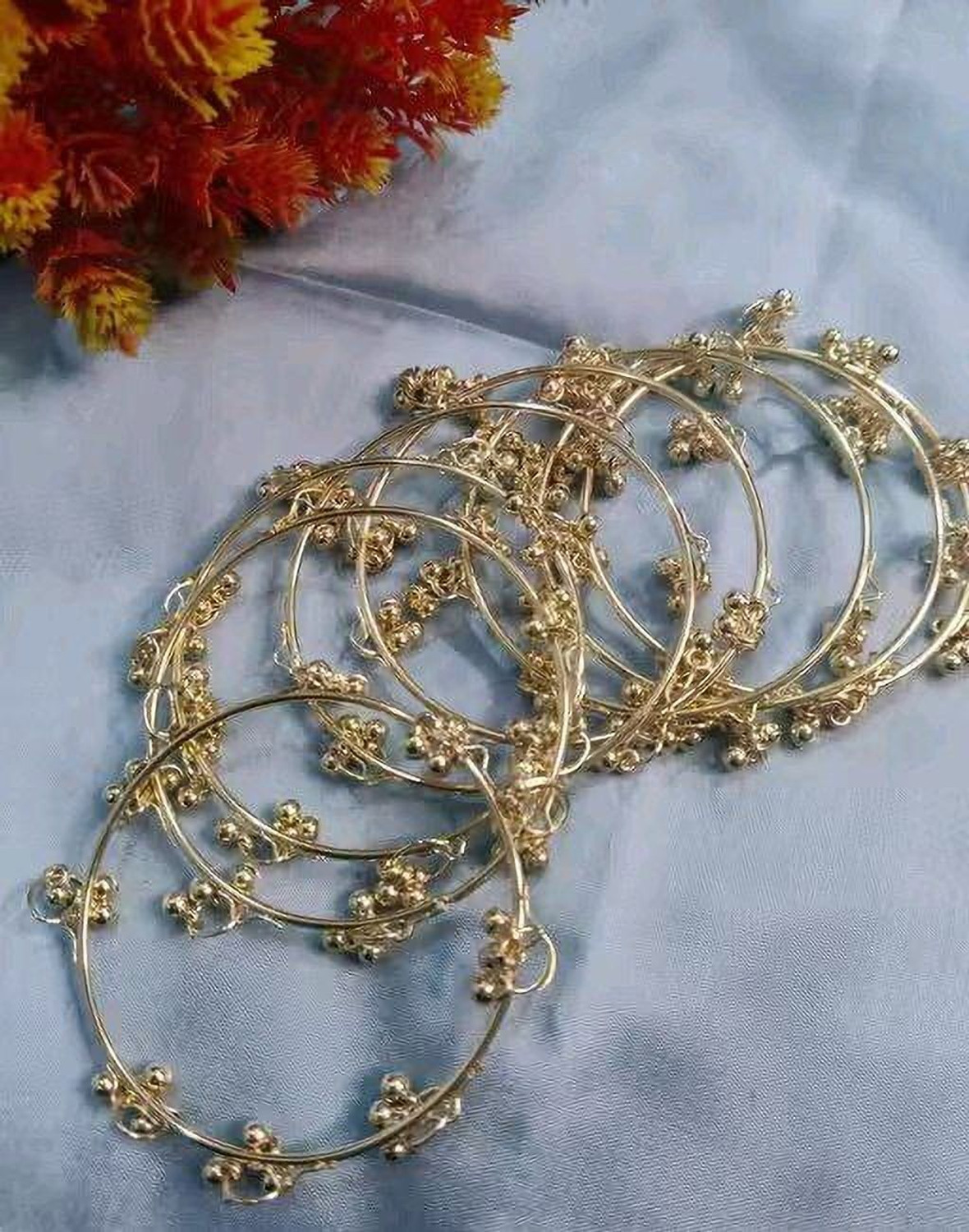 Image of MAANIK Glass Beads, Rhinestone Bangle Set