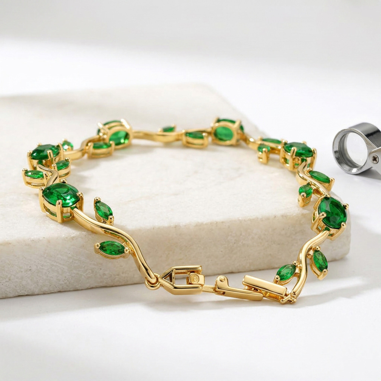 Image of zevarna Alloy Cubic Zirconia Gold-plated Bracelet Set