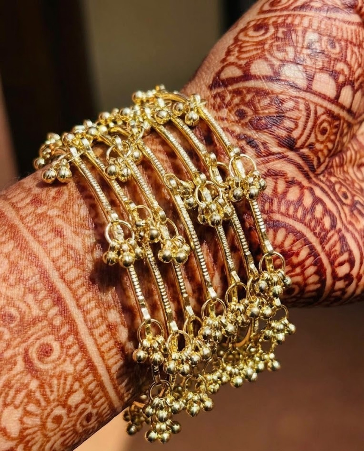 Image of Shyneup Alloy Beads Gold-plated Bangle Set
