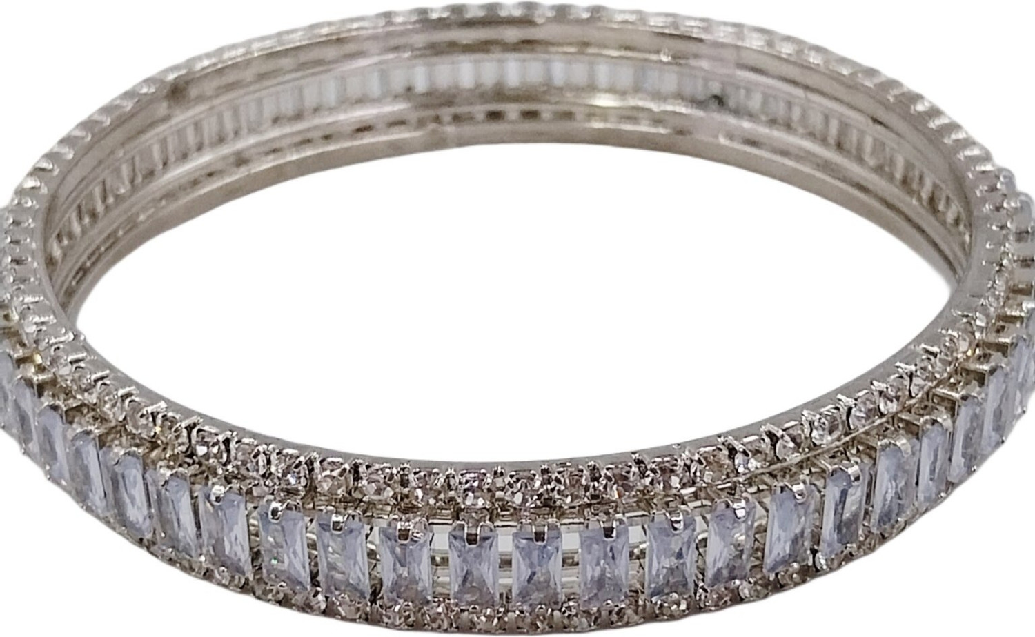 Image of aarnaa Alloy Silver Bangle Set