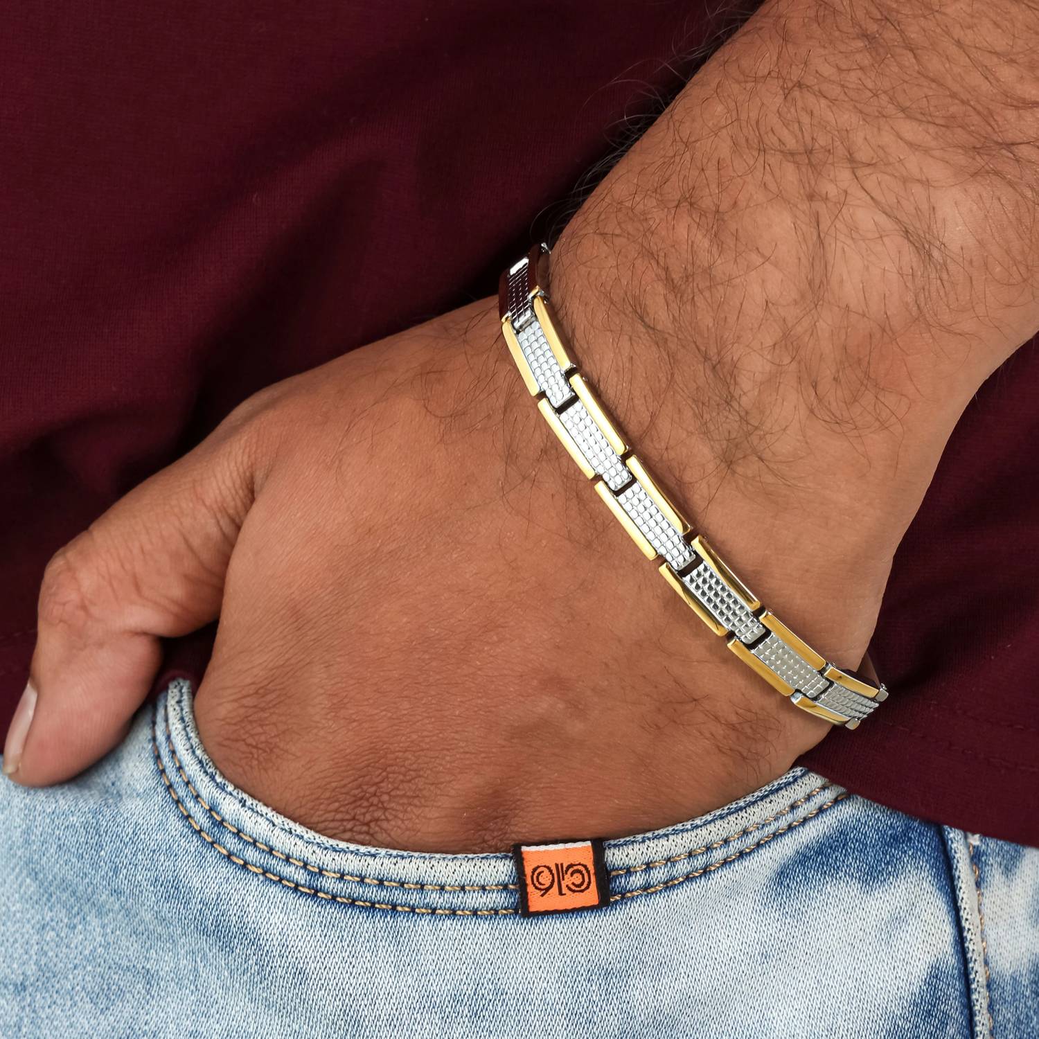 Feednix Stainless Steel Gold Plated Bracelet - Image 2