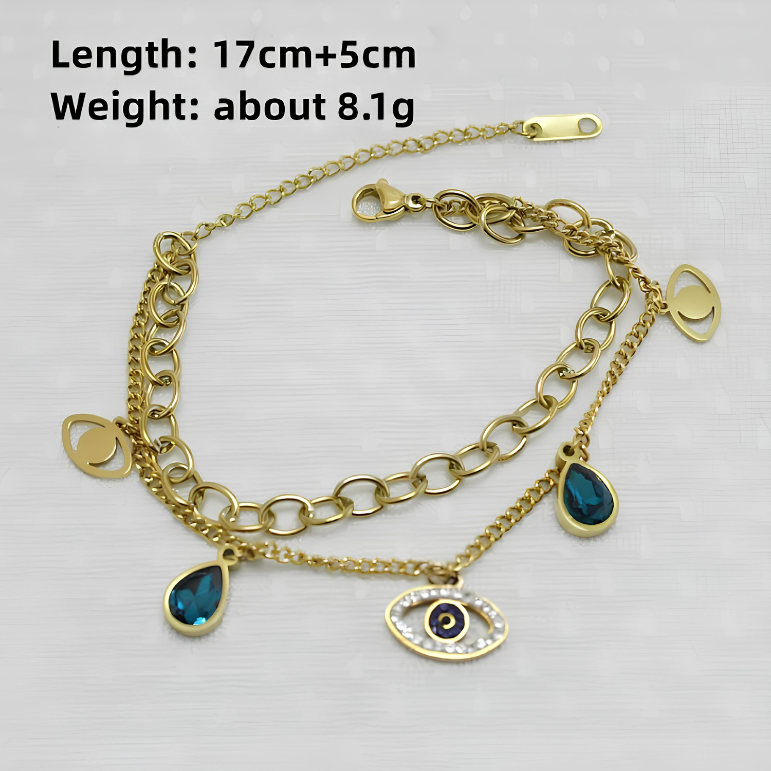 Image of Karishma Kreations Stainless Steel Gold-plated Charm Bracelet