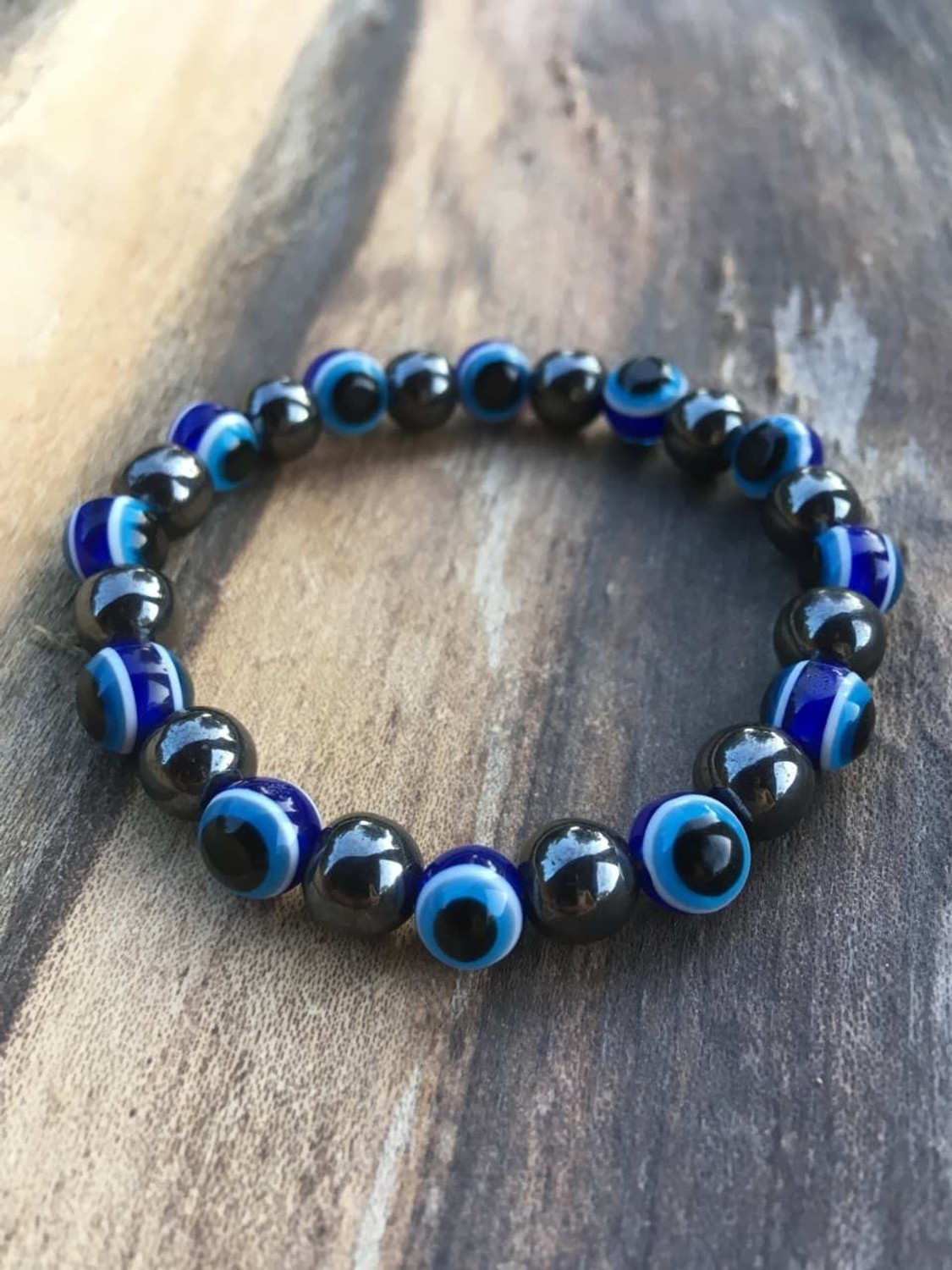 Image of ShivJagdamba Impex Evil Eye Beads, Agate, Crystal, Jade, Quartz Bracelet