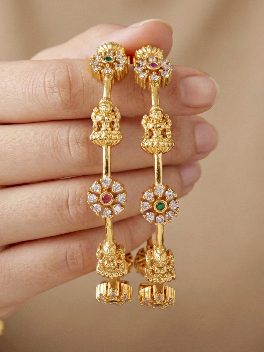 Image of Lucky Jewellery Brass Gold-plated Bangle Set