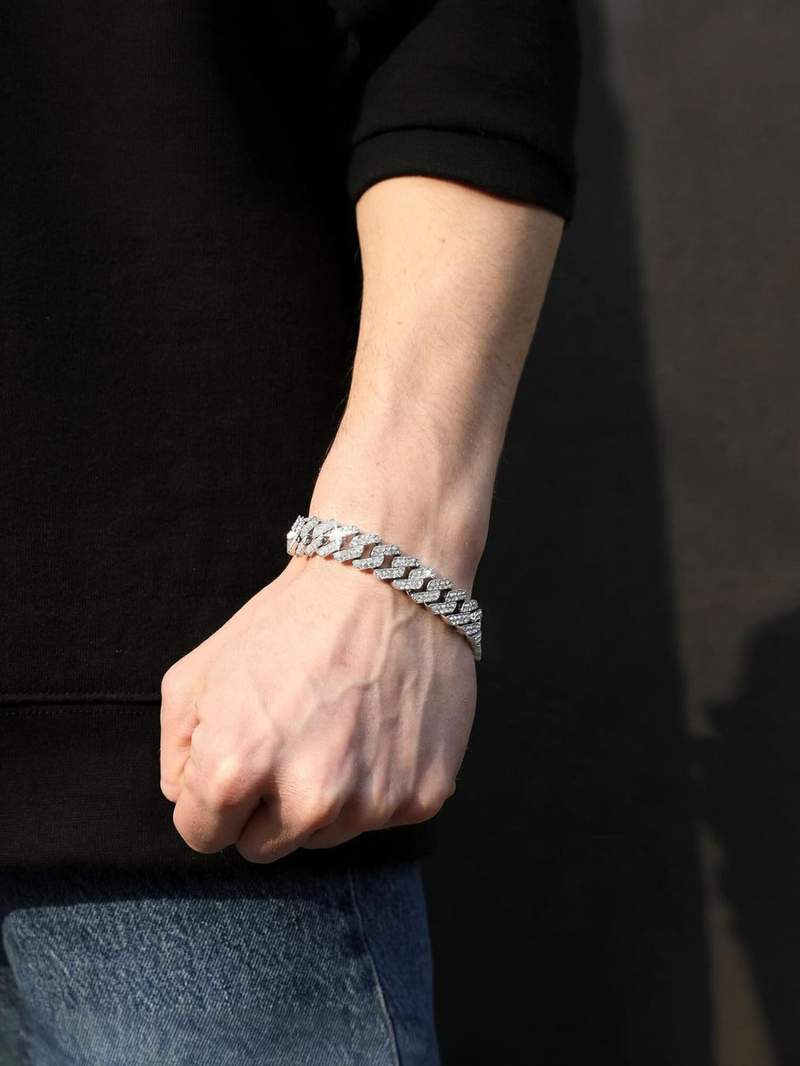 Image of Roadster Metal, Alloy, Stainless Steel Cubic Zirconia, Diamond, Crystal Sterling Silver Bracelet