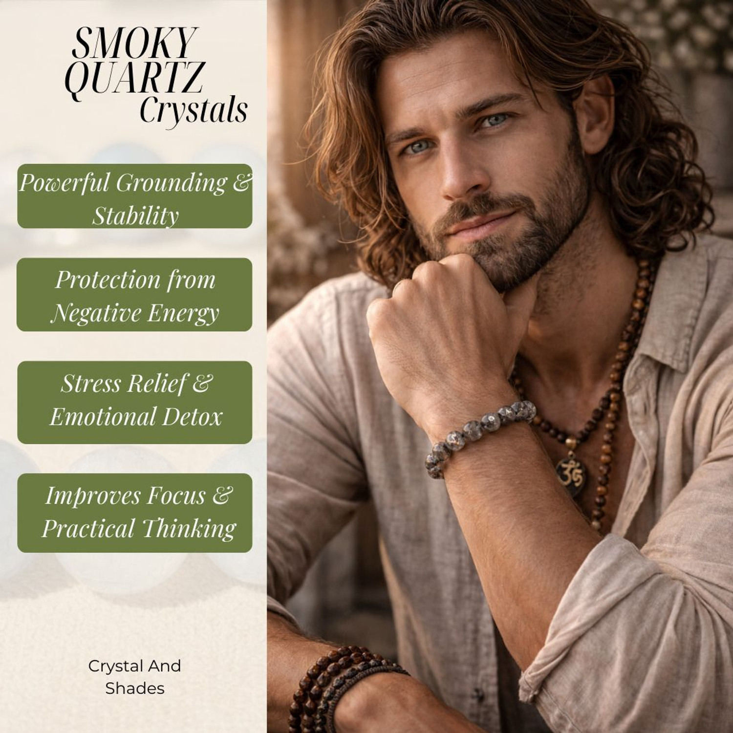 Image of Crystal And shades Crystal Beads, Agate, Crystal, Jade, Quartz Bracelet