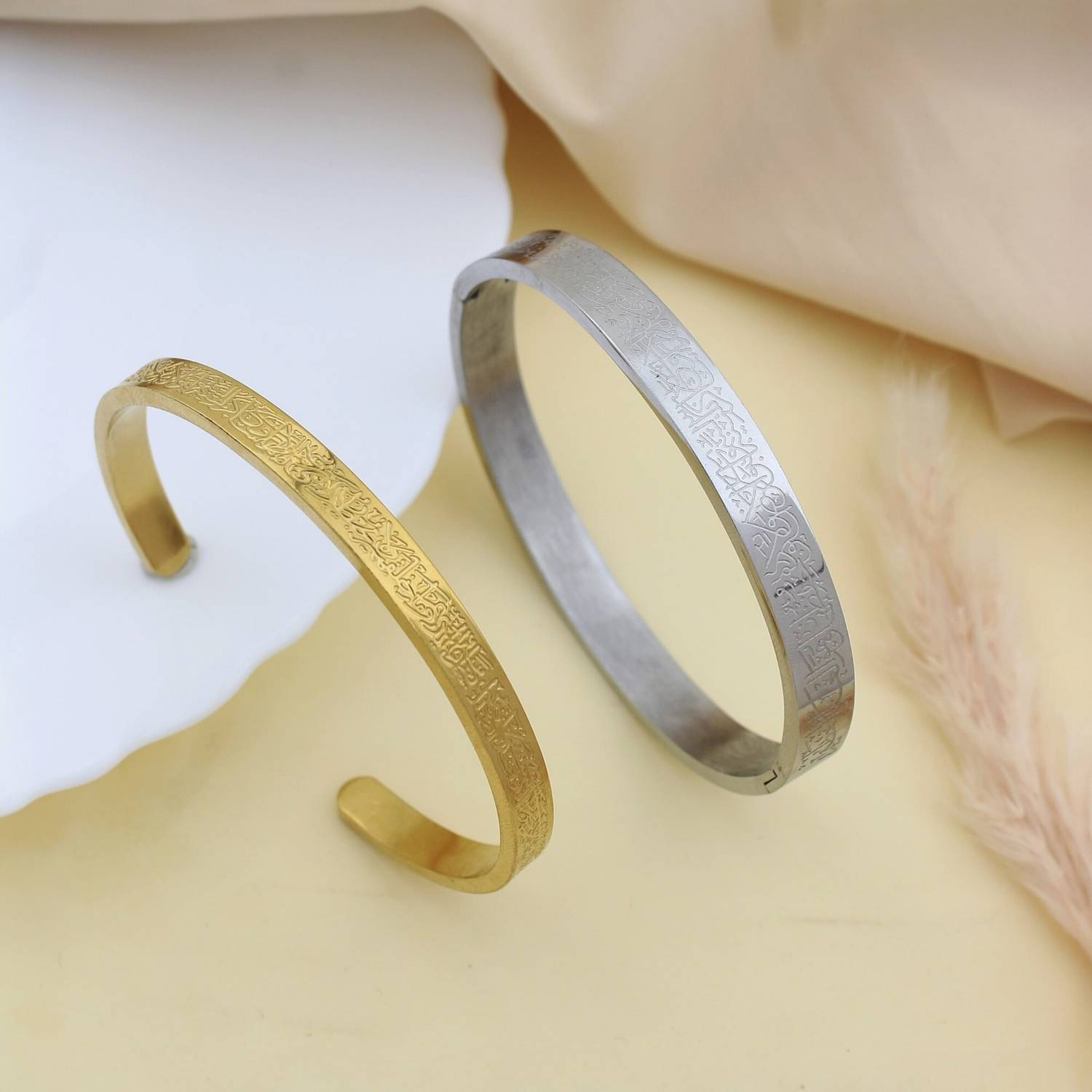 UNGALI Stainless Steel Gold-plated Cuff Pack of 2 - Image 3