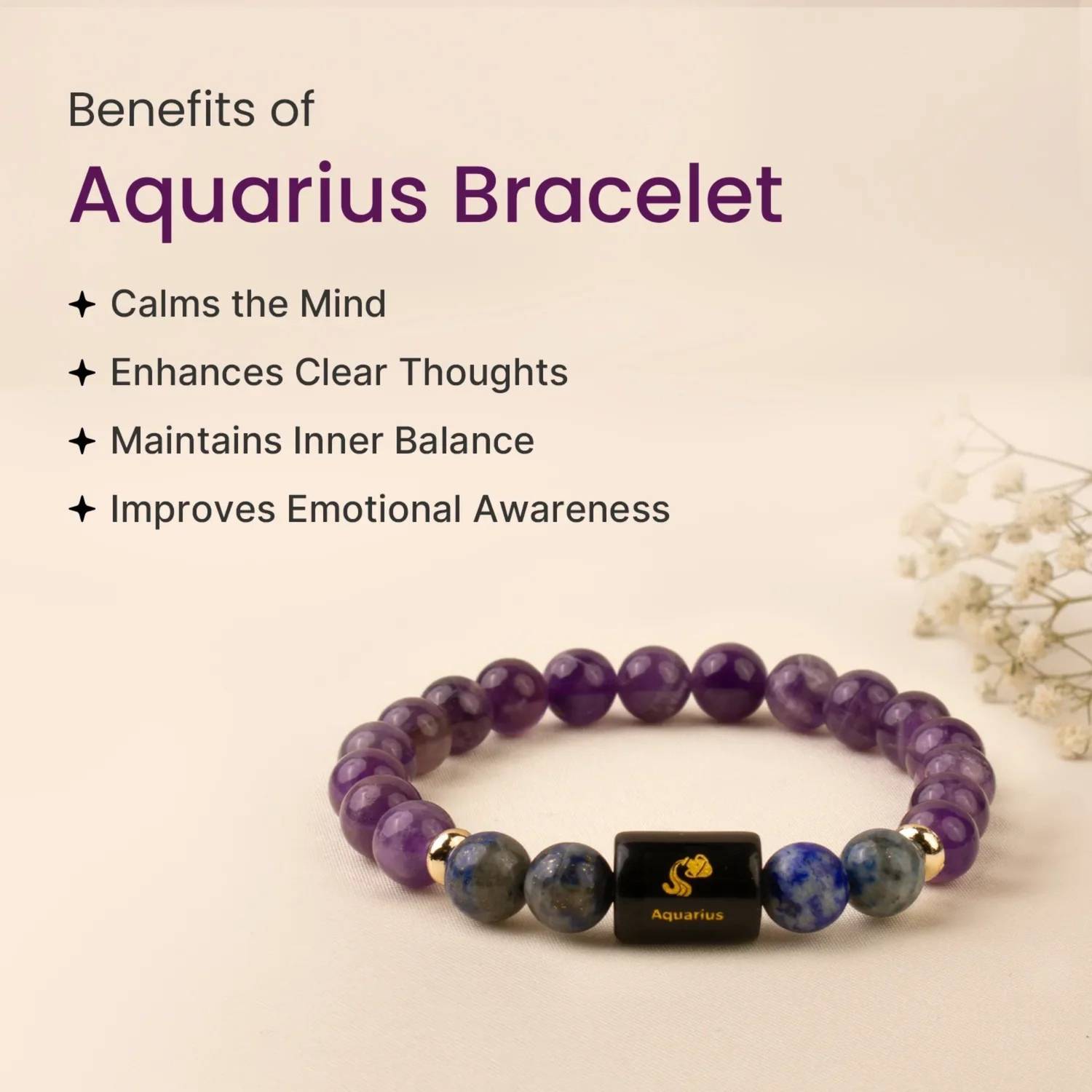 VIBESLE Stone Beads Crystal Bracelet - Image 3