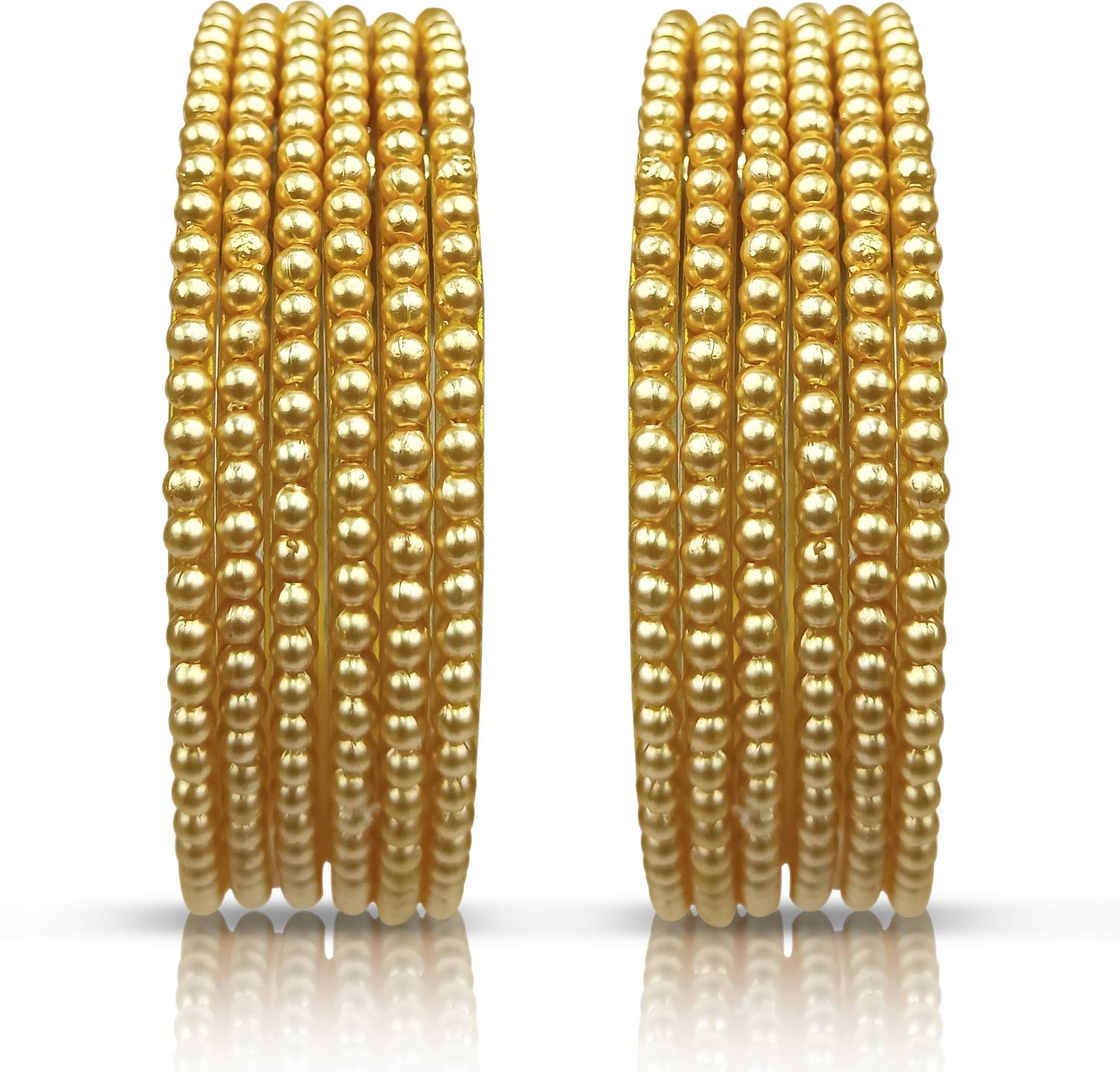 beutifly Glass Pearl Bangle Set