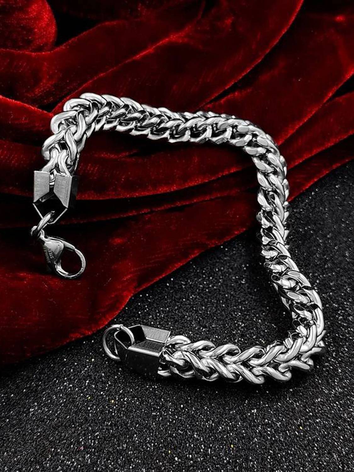 kazare Stainless Steel Rhodium Bracelet - Image 1