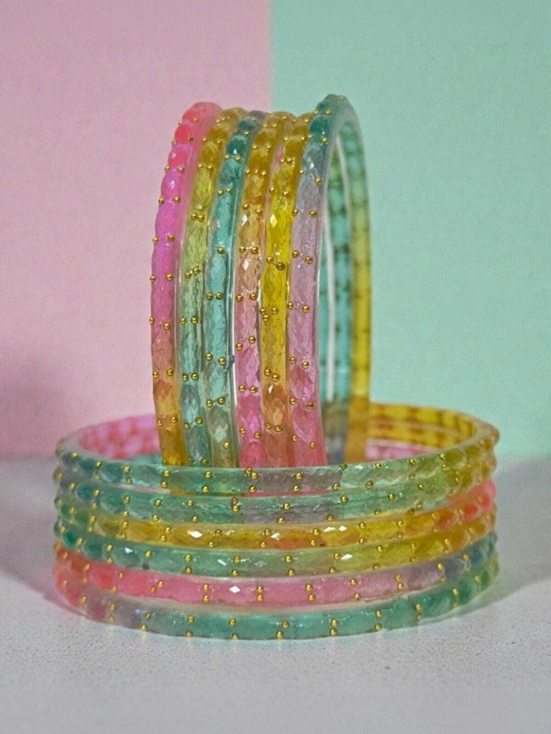 Image of Braha Alloy Gold-plated Bangle Set