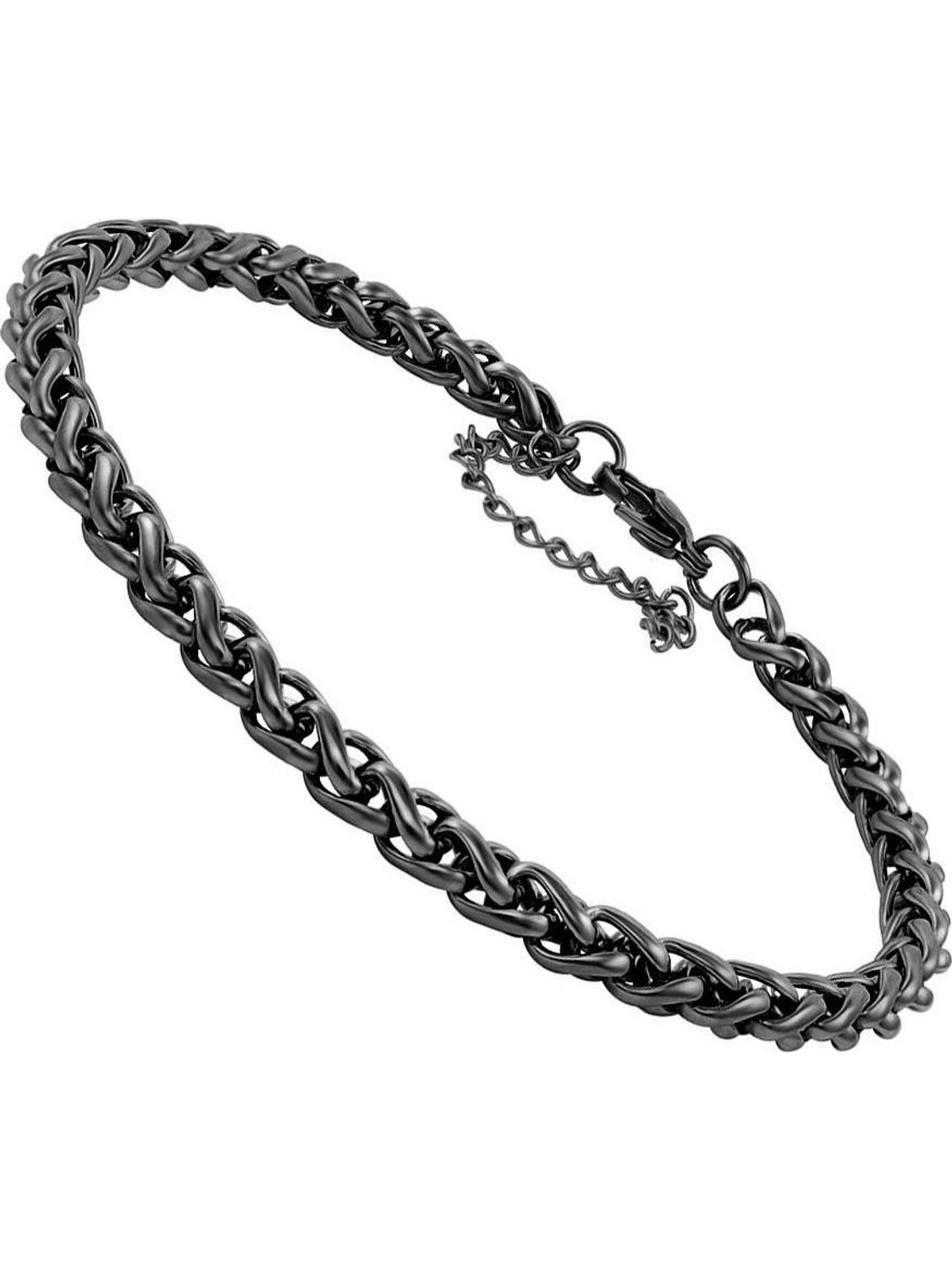Image of NAKABH Stainless Steel Black Silver Bracelet
