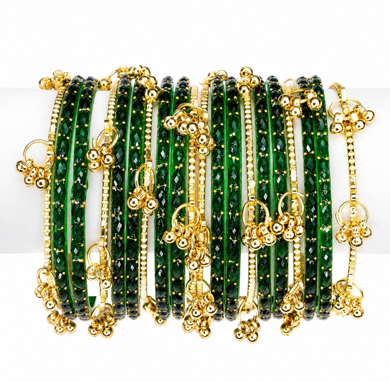 HR Bangles Metal Glass Bangle Set Pack of 20