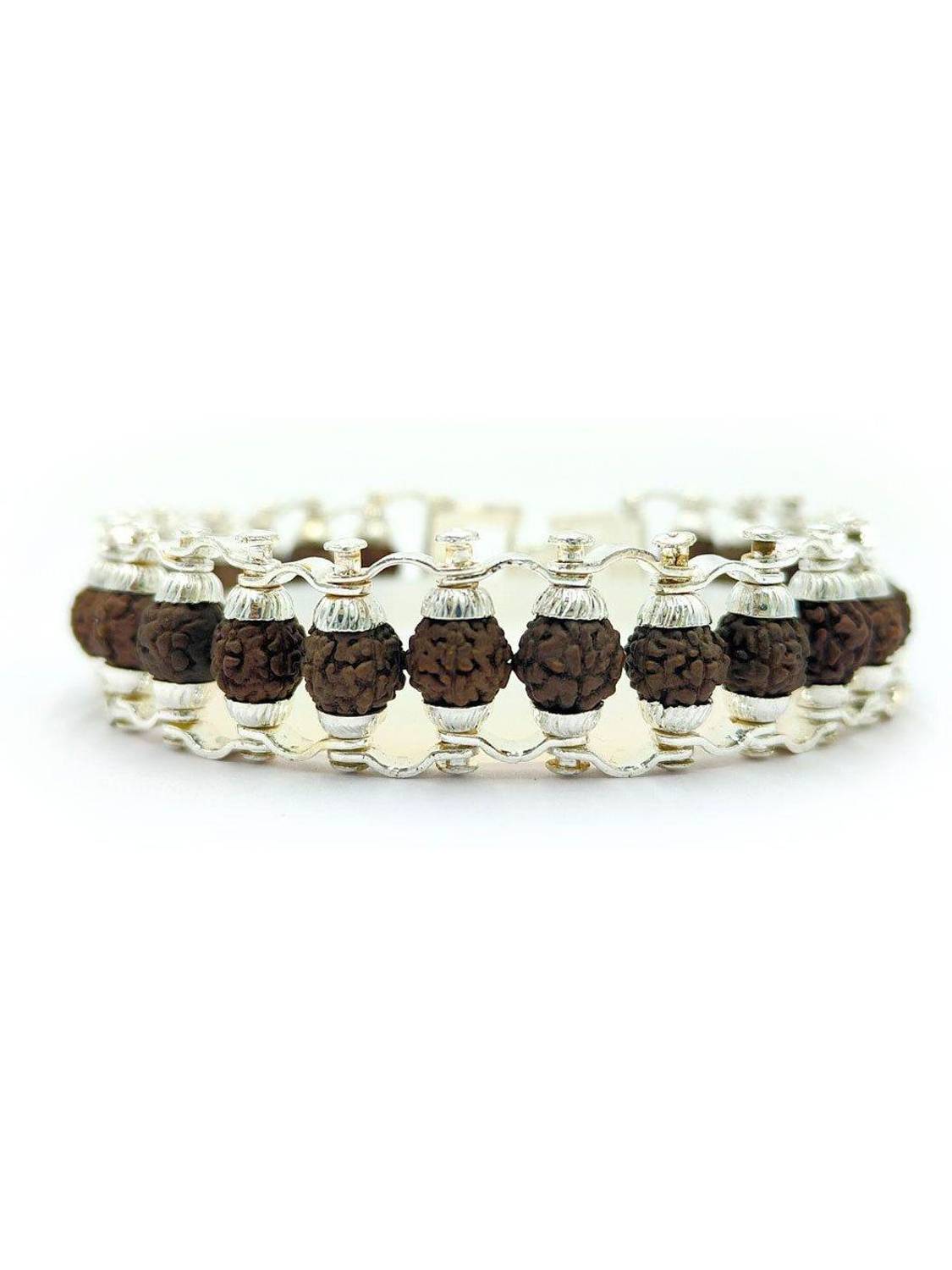 BHAGYA G Silver Beads Silver Coated Bracelet