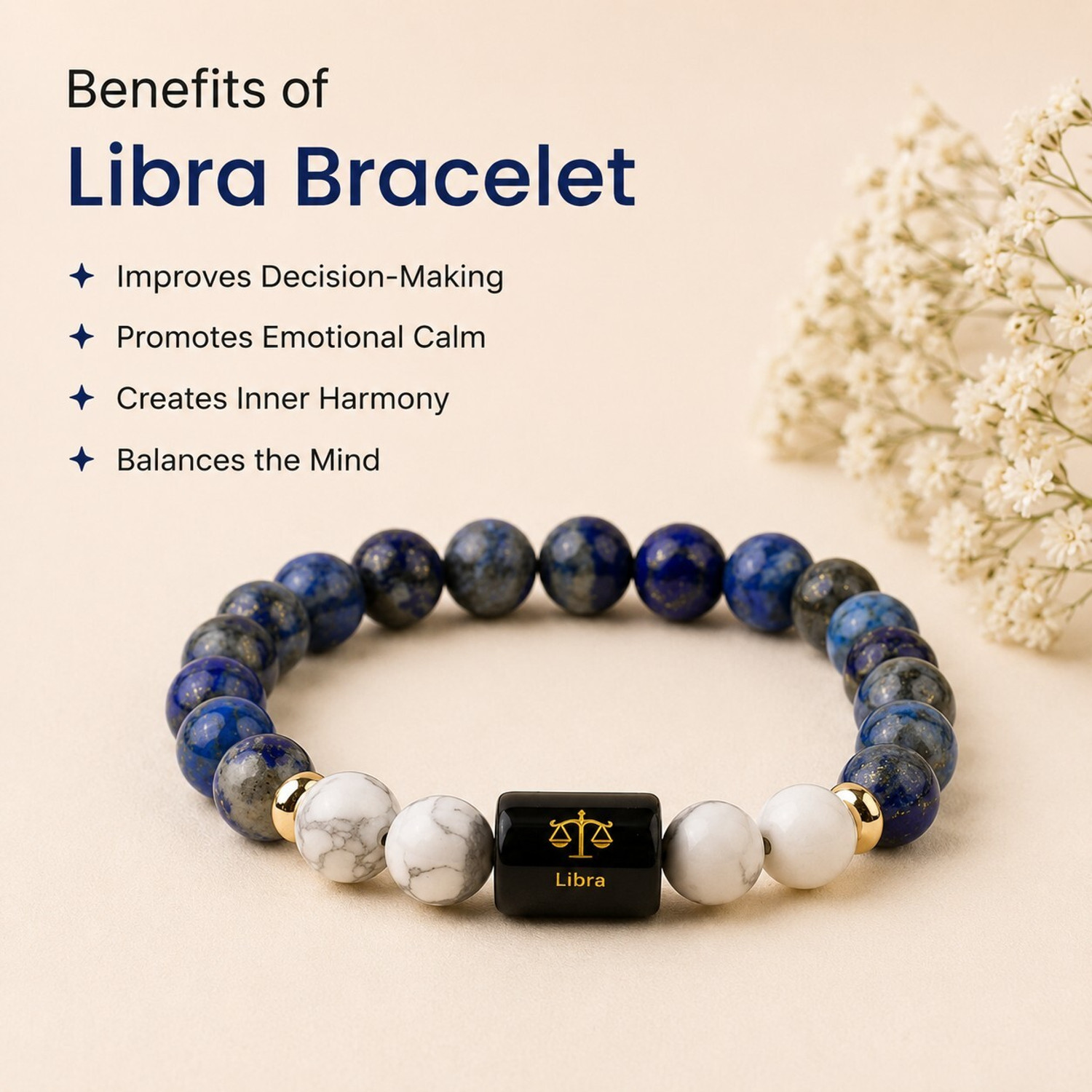 Image of Tanishee- The Real Jewels Lapiz Lazuli, Howlite Beads, Lapis Lazuli Bracelet