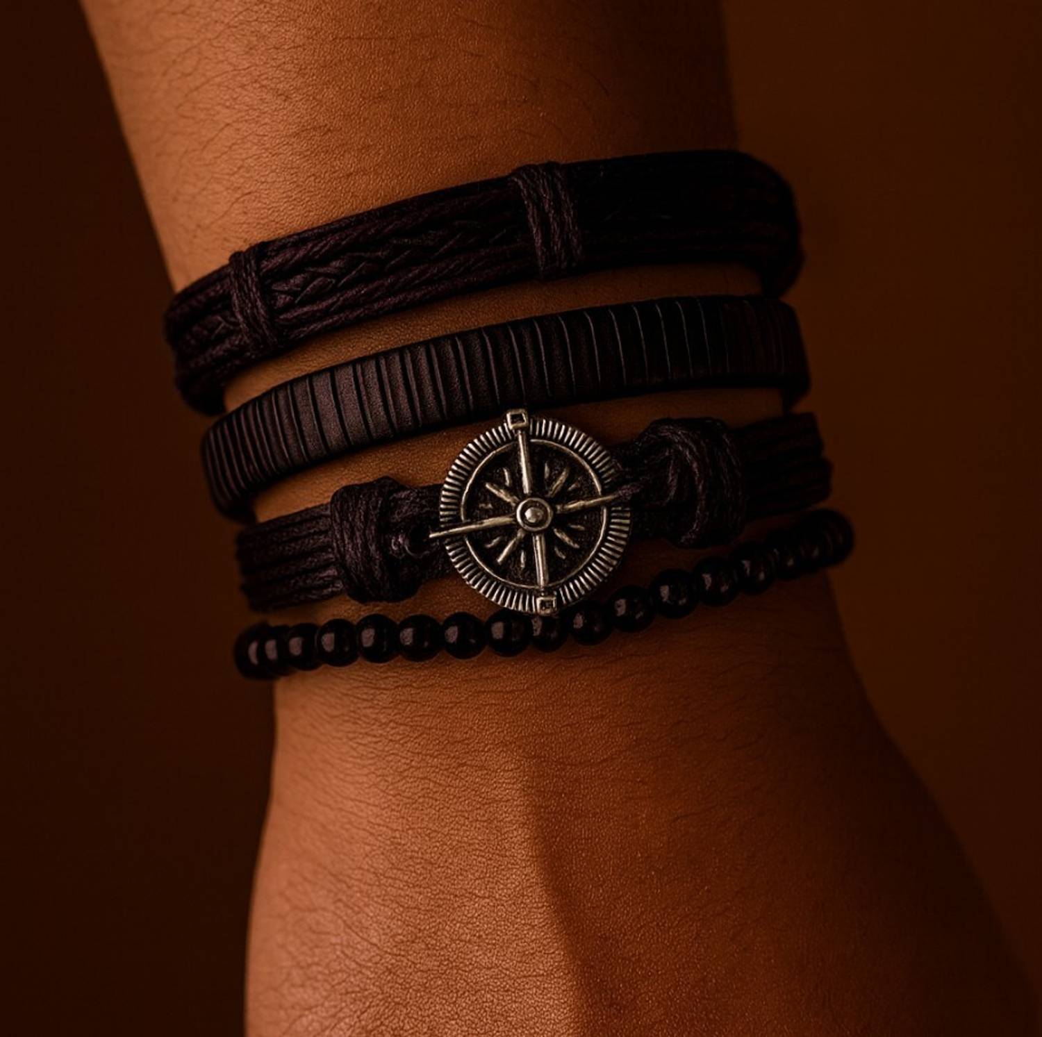 Rgulus Leather Rhodium Bracelet - Image 3