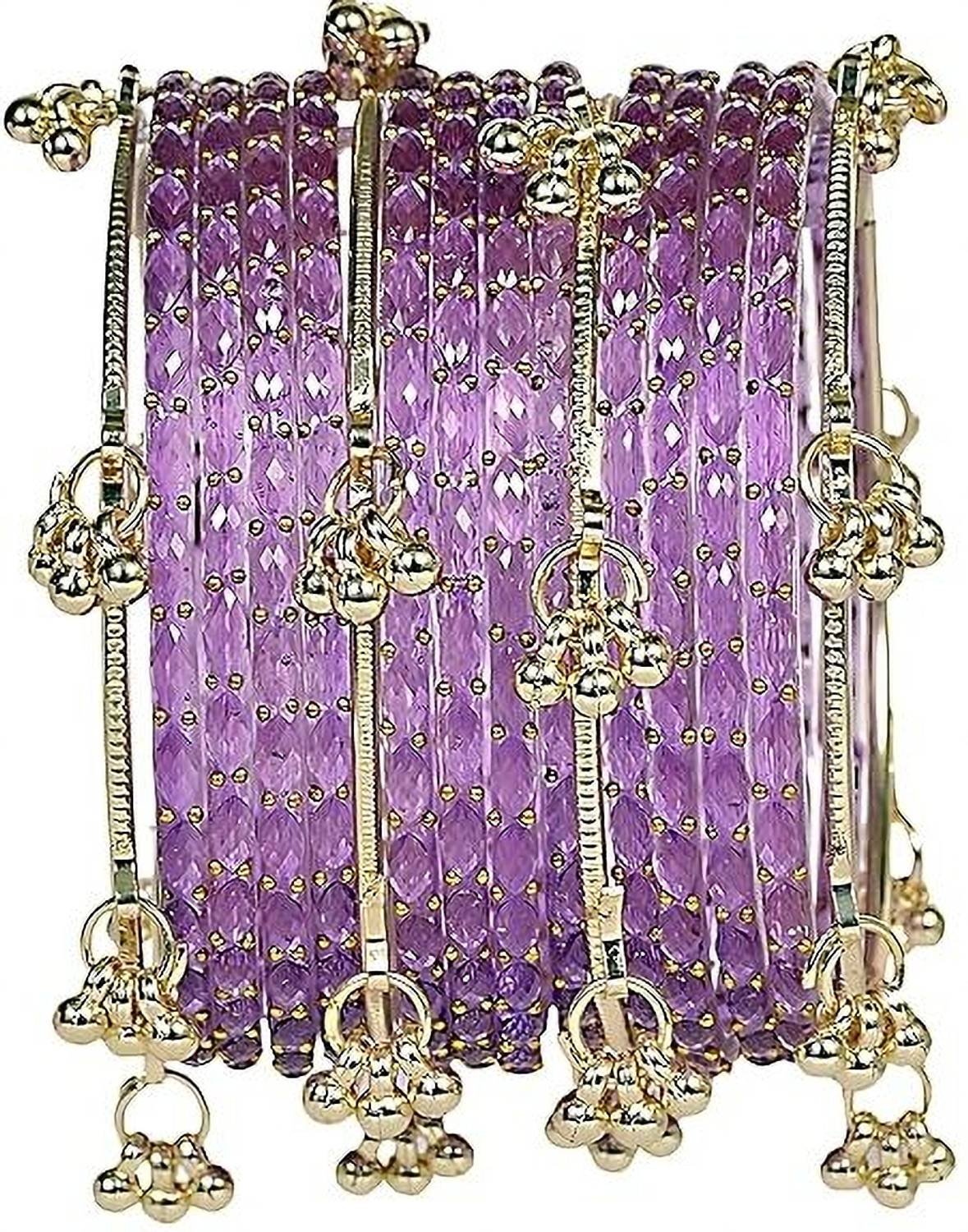 Banglezone Metal, Glass Gold-plated Bangle Set