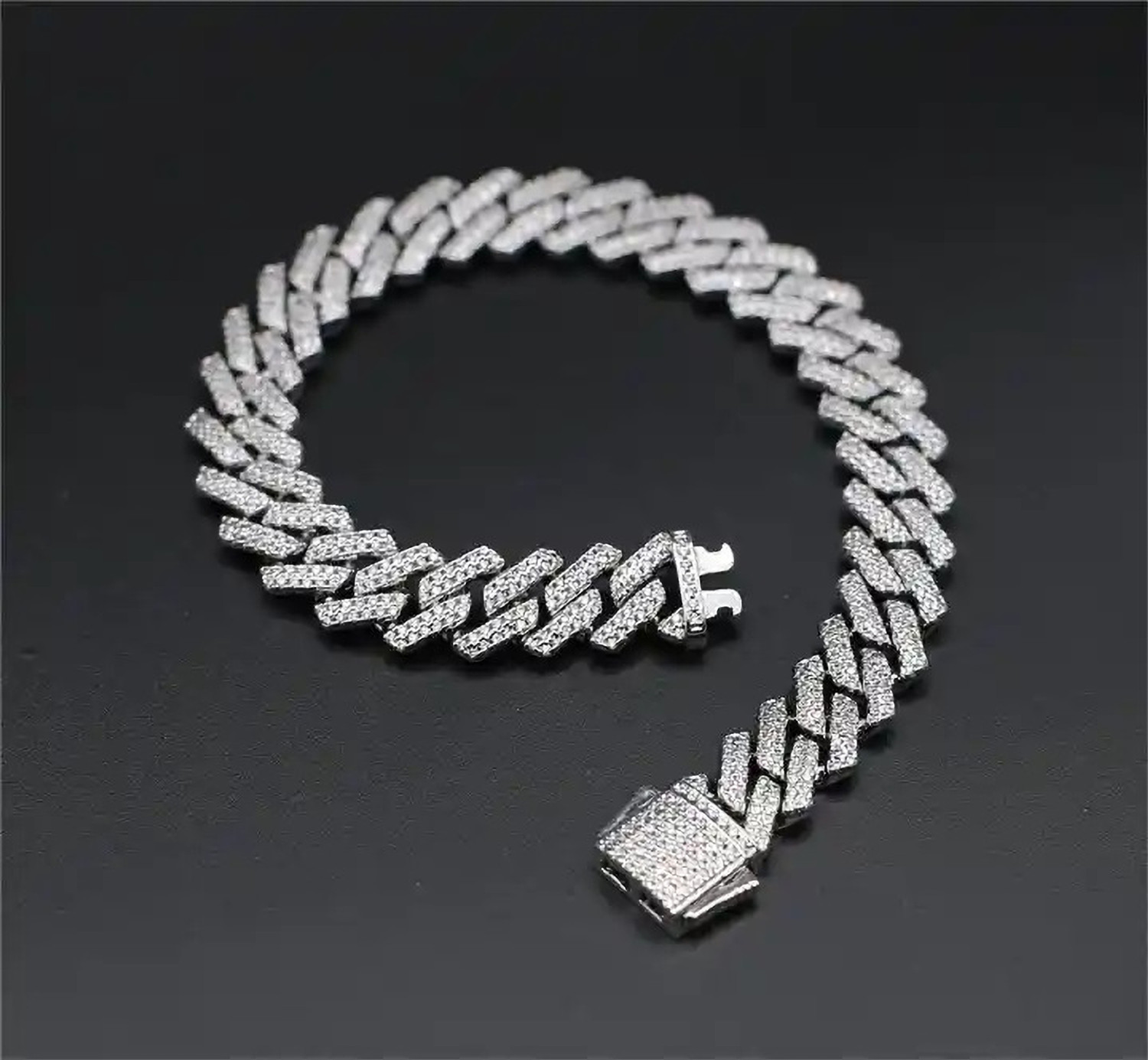 Image of Roadster Metal, Alloy, Stainless Steel Cubic Zirconia, Diamond, Crystal Sterling Silver Bracelet