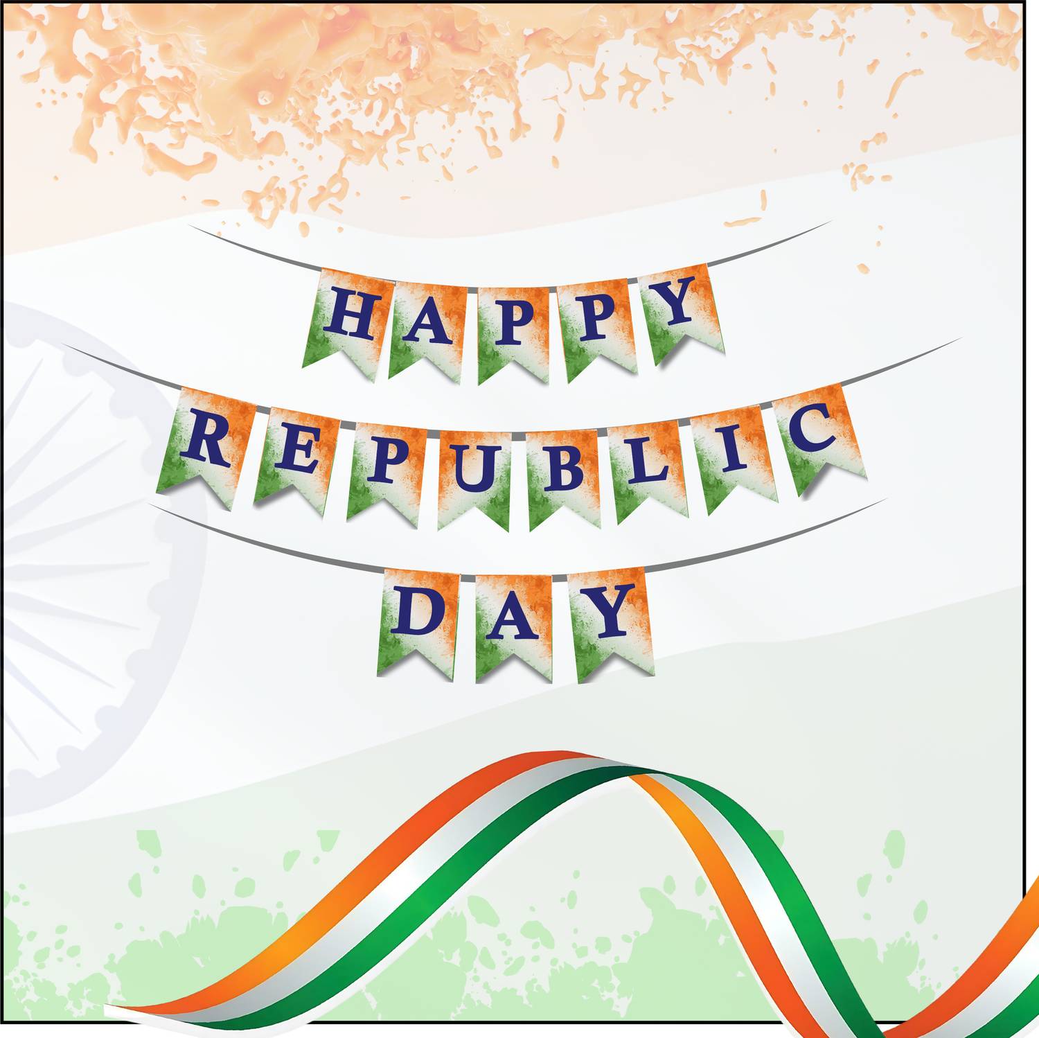 1iAM Republic Day, 26th January Celebration Set For School|HAPPY REPUBLIC DAY Printed Banner