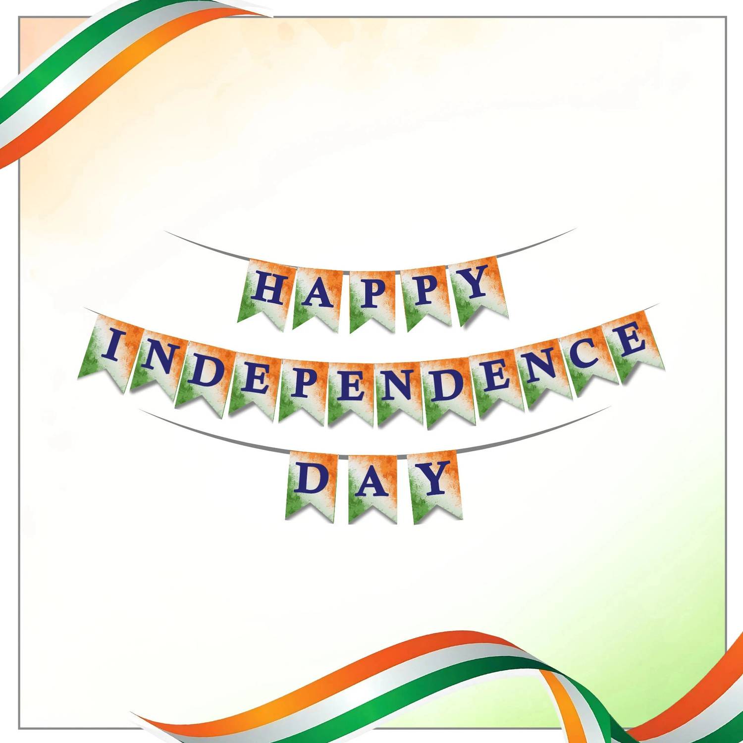1iAM HAPPY INDEPENDENCE DAY Tricolor Decoration Item | 15th August Decors Banner