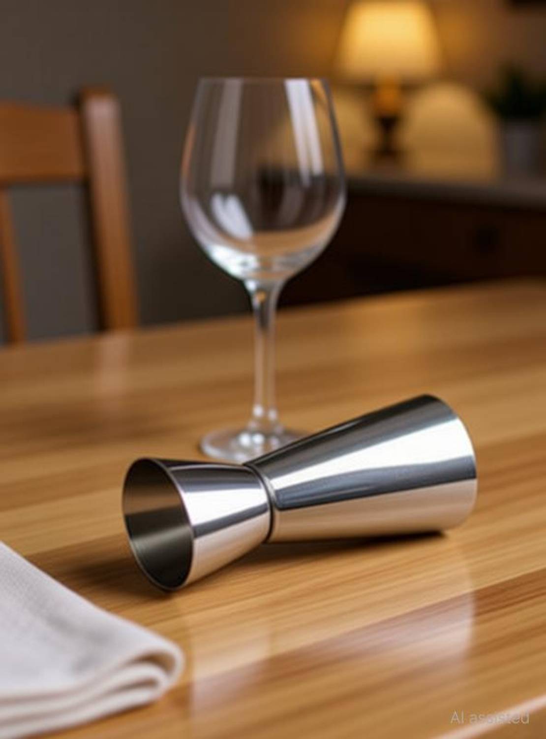 Anne-kee Stainless Steel Double Said Jigger 30/60 ML Peg Measure Cocktail Wine Whisky Drinks Measurement Home Kitchen and Bar Tool Accessories 1 - Piece Bar Set