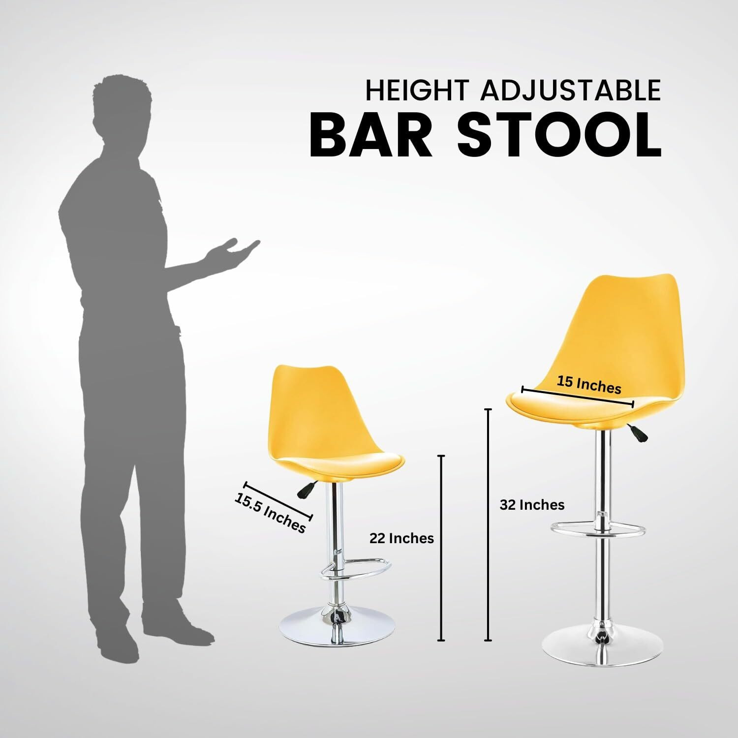 Image of ACTIVA Rapid Bar Stool with Adjustable Height|Swivel Metal Stool Chair for Bar /Cafe| Metal Bar Stool
