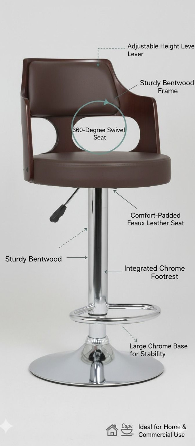 Image of NGFC - SITTING ENVIRONMENT SOLUTIONS Leather Bar Stool