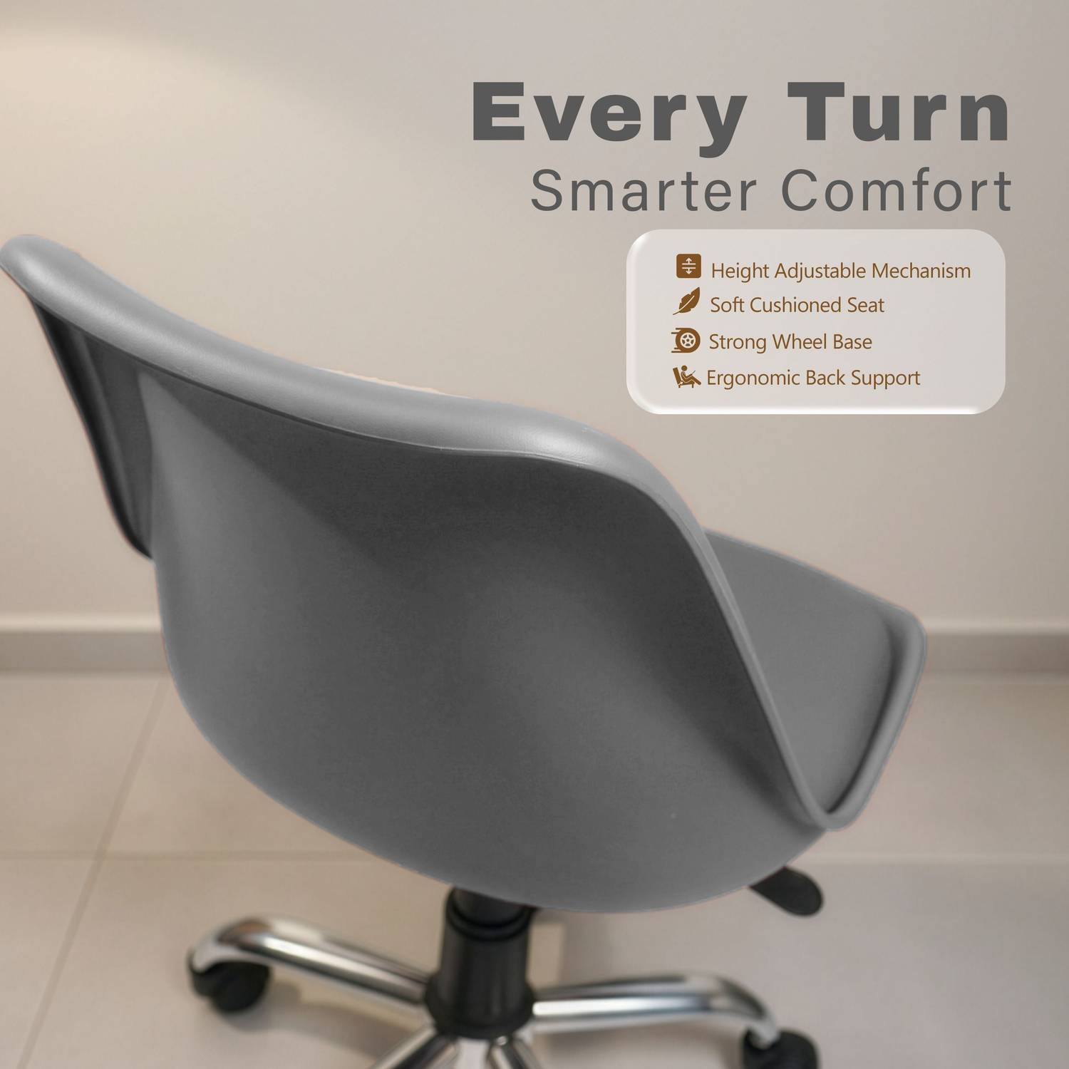 Diya Plastic Bar Chair Gray - Image 3