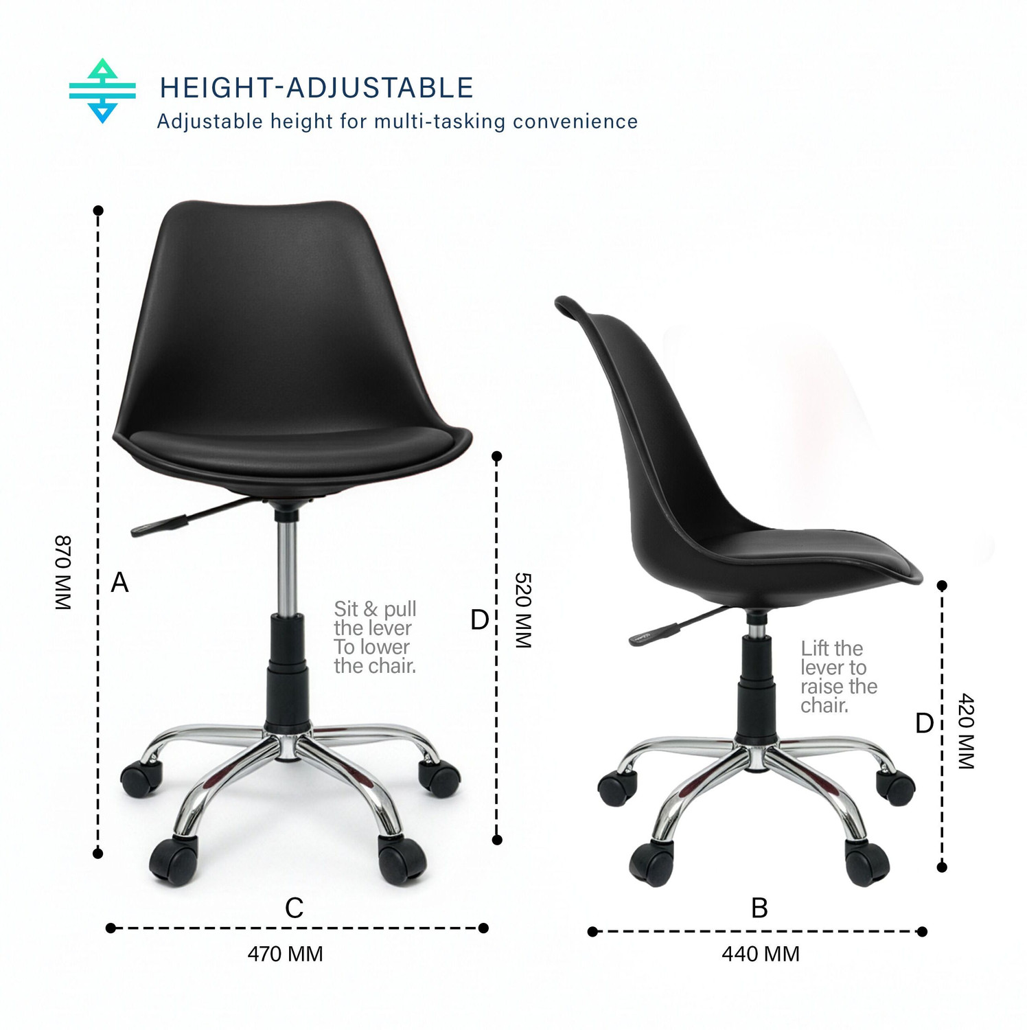 Image of Diya Diya Smart Revolving Chair Nylon Office Executive Chair