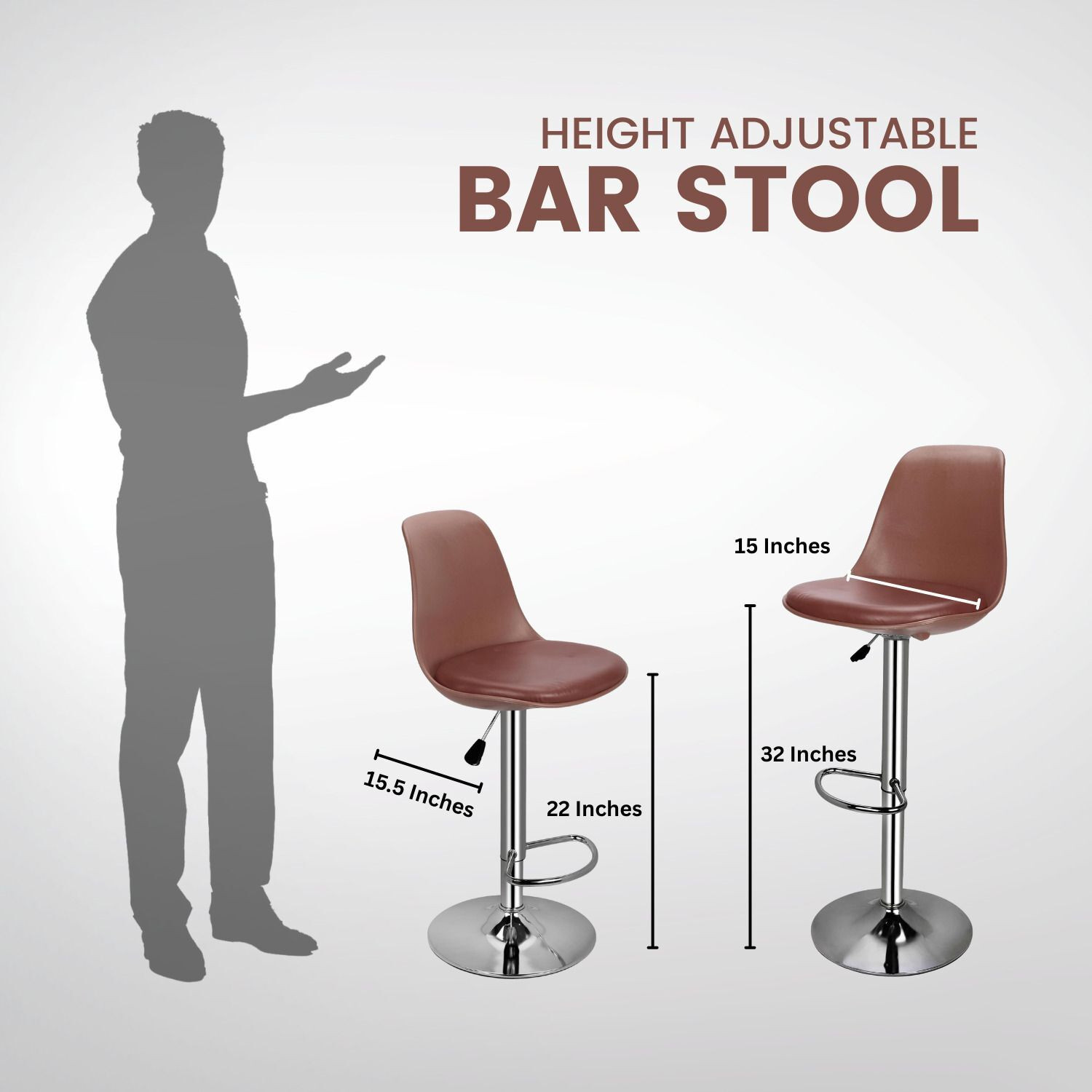 Image of ACTIVA Rapid Bar Stool with Adjustable Height|Swivel Metal Stool Chair For Bar /Cafe| Metal Bar Stool