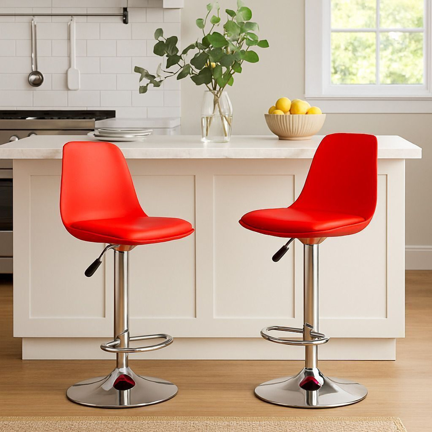 Image of NITYAM Premium Quality Adjustable Height Bar Stool Chair Metal Bar Stool