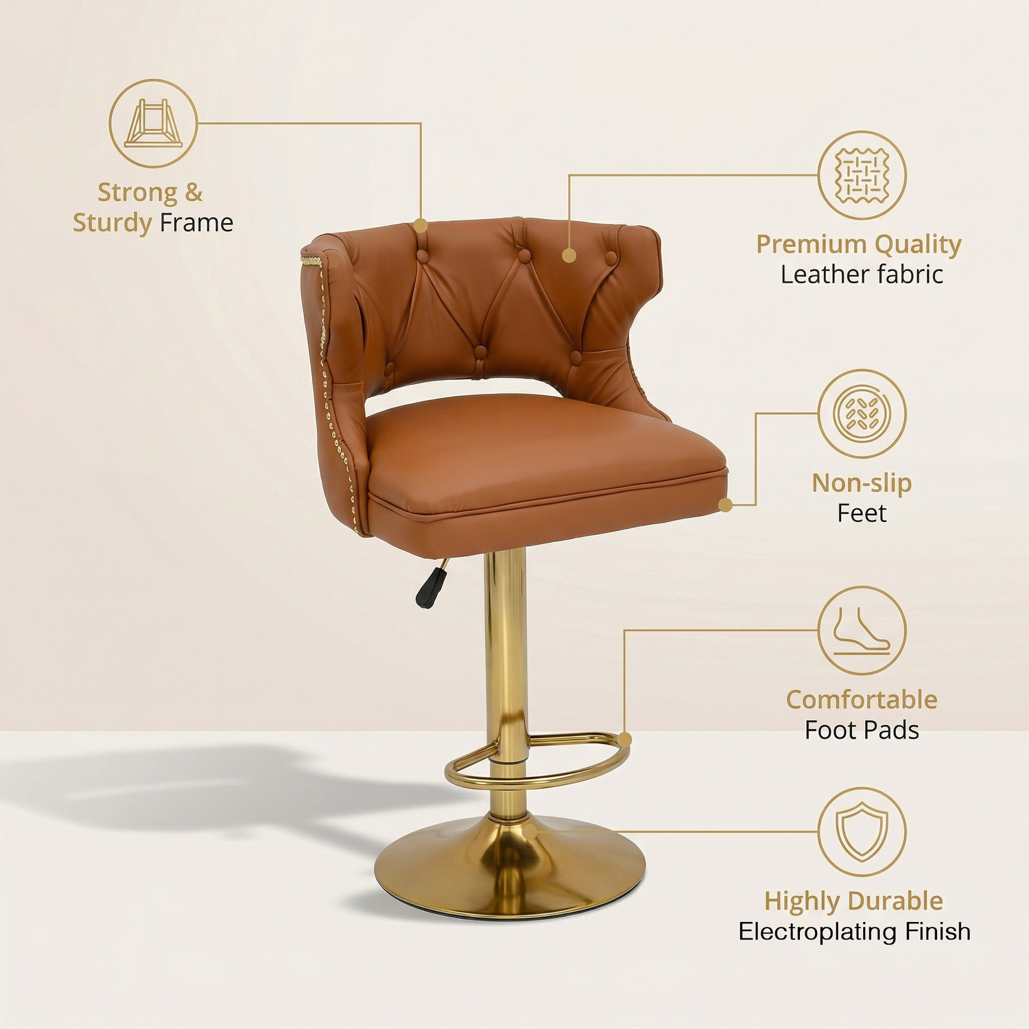 Image of Wakefit Barone Metal Bar Chair