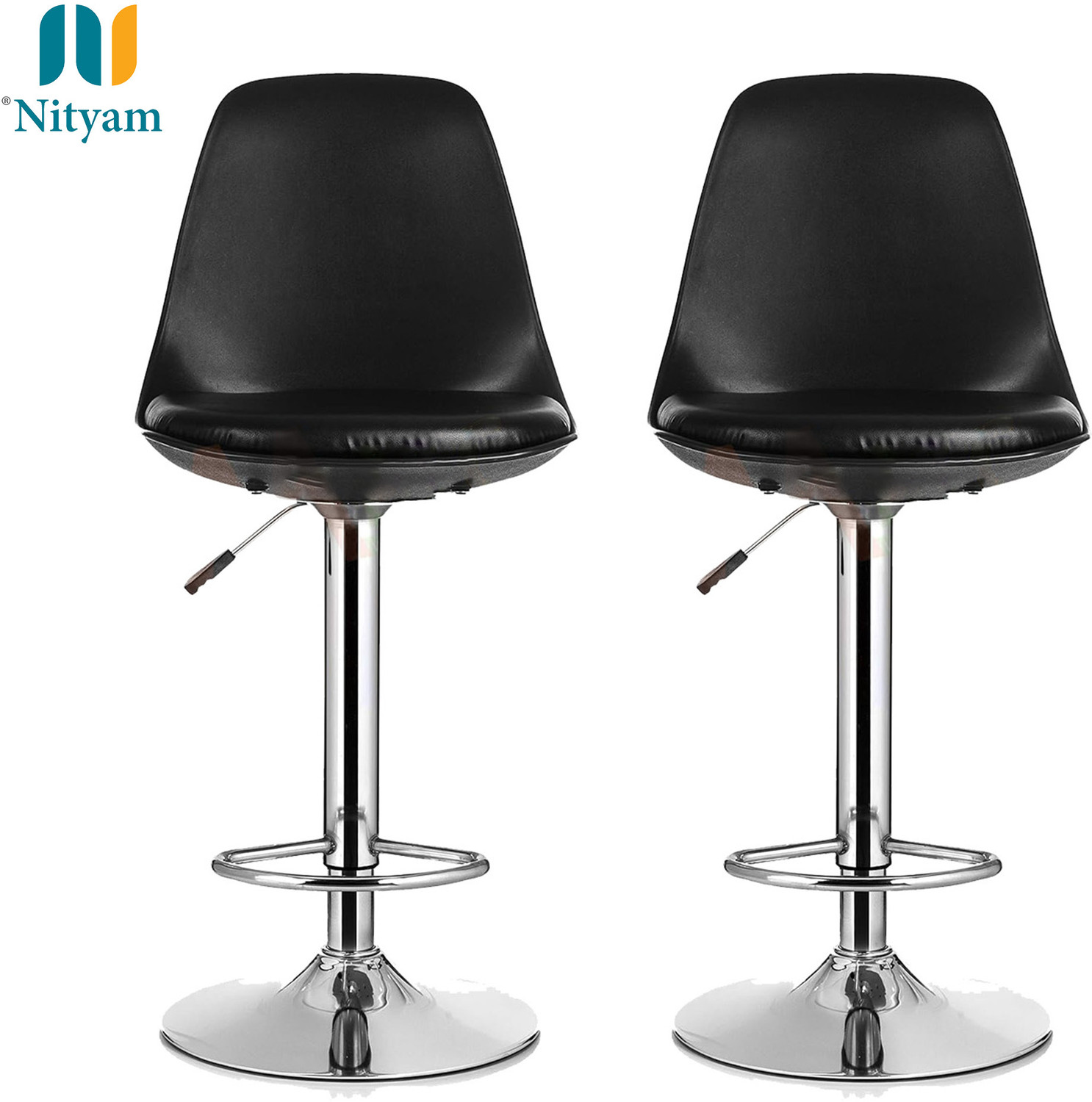 Image of NITYAM Premium Quality Kitchen Bar Stool Chair With Adjustable Height Metal Bar Stool