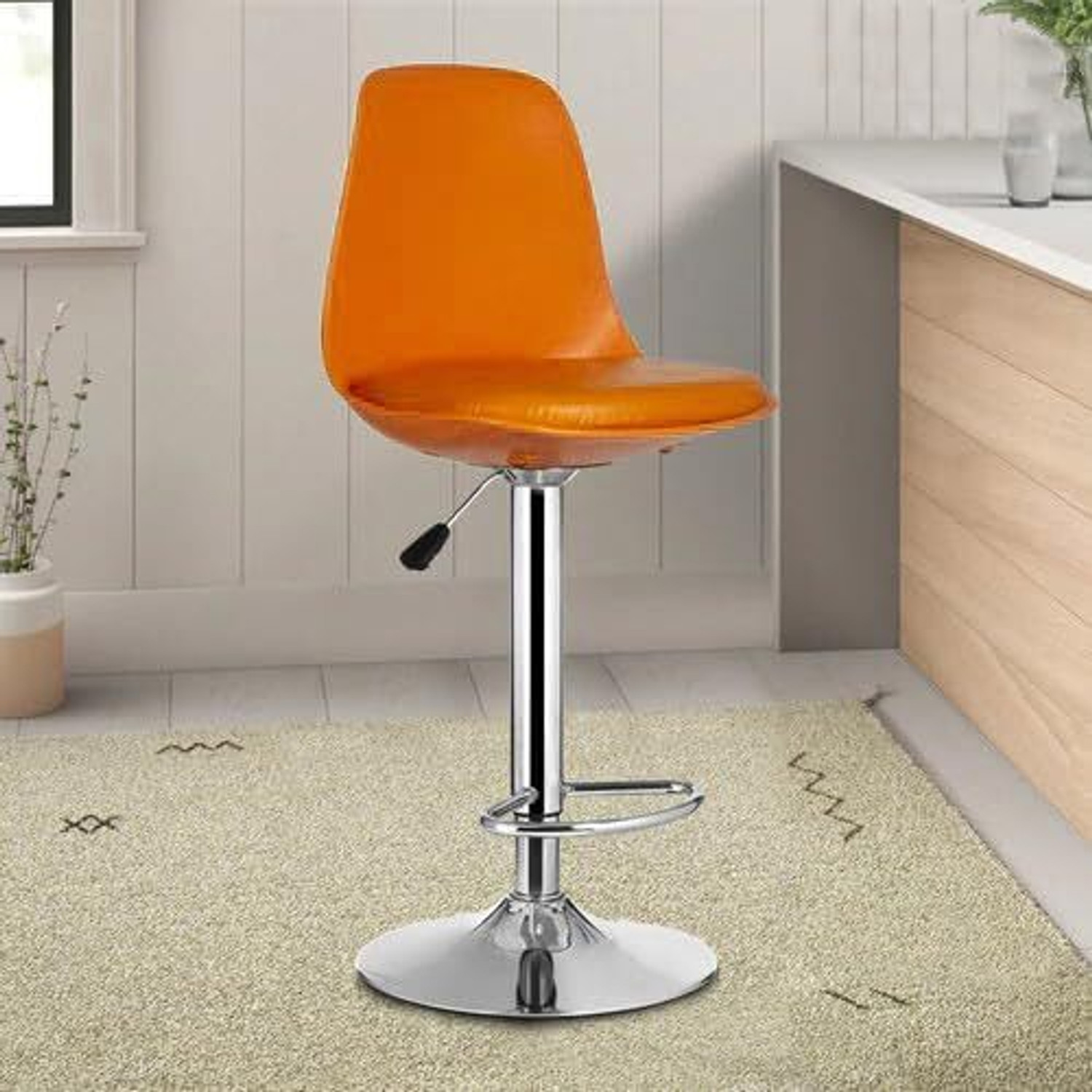 Image of MAESTRO SEATING SYSTEMS Adjustable Metal Bar Stool Chair with Swivel Seat, Adjustable Height Bar Chair Leatherette Bar Stool