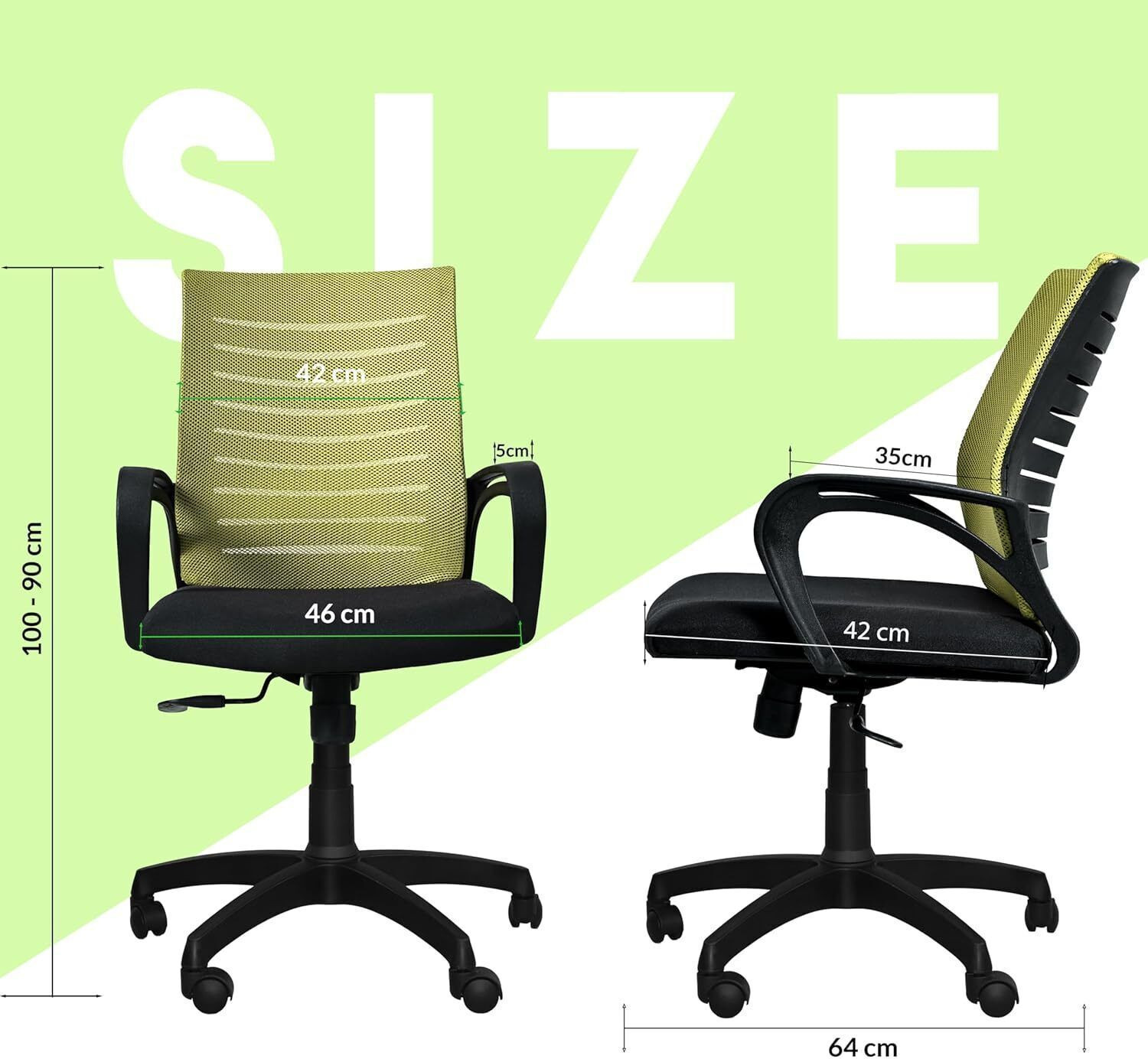 Image of NGFC - SITTING ENVIRONMENT SOLUTIONS Mid Back Revolving Office Chair for Work from Home Metal Bar Chair