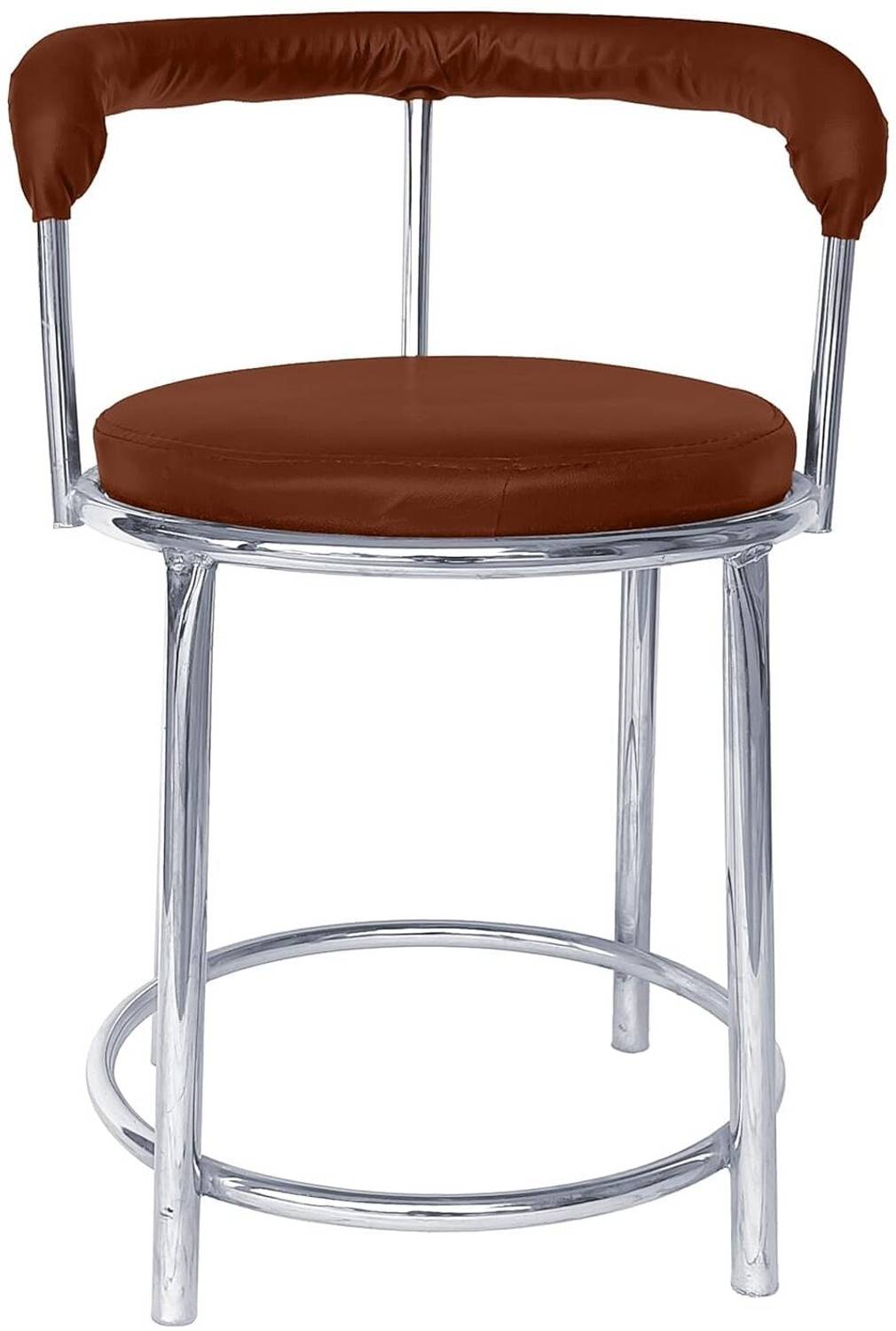 Binani 173 Stool with Comfortable Cushion Seat|Chrome Steel Frame Chair For Outdoor Use Metal Outdoor Chair