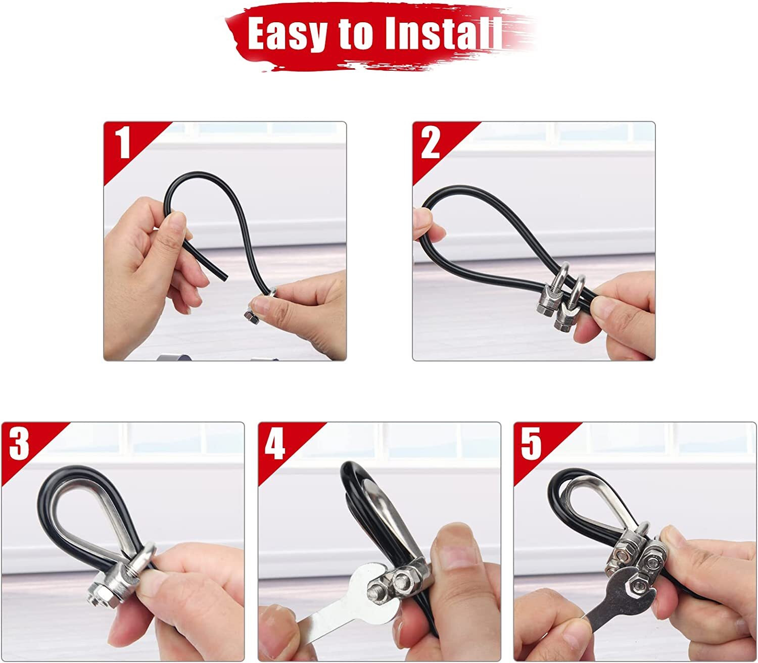 Image of LCARNO Adjustable Home Gym Cable Pulley System Replacement Fitness Cable for Pulley Multi-training Bar