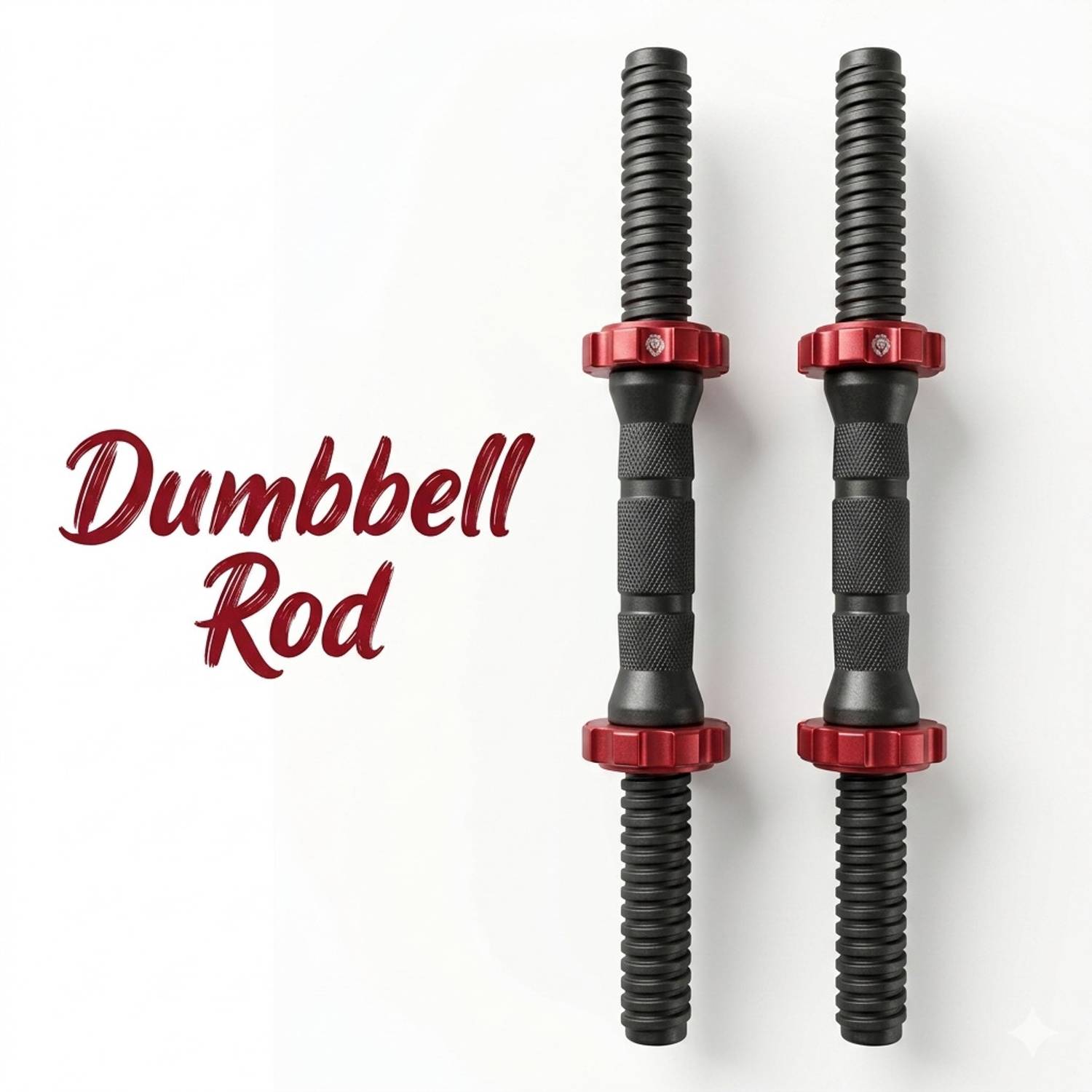 lakha Dumbbell Rod with Plastic Nuts (Black, Red) - Image 1