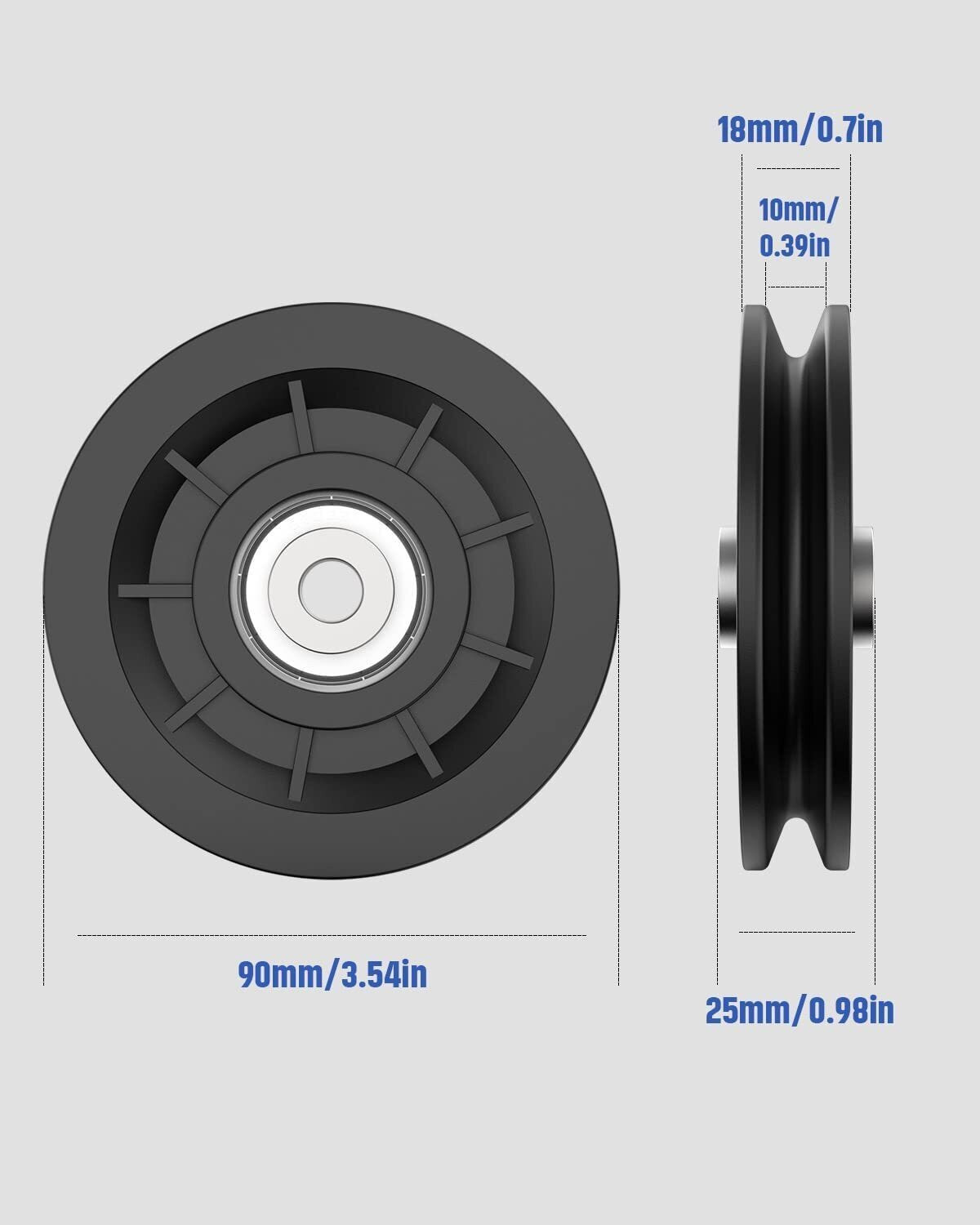 Image of HOUSE OF COMMON Universal Nylon Bearing Pulley Wheel Replace for Gym Equipment Part Merchine Multi-training Bar