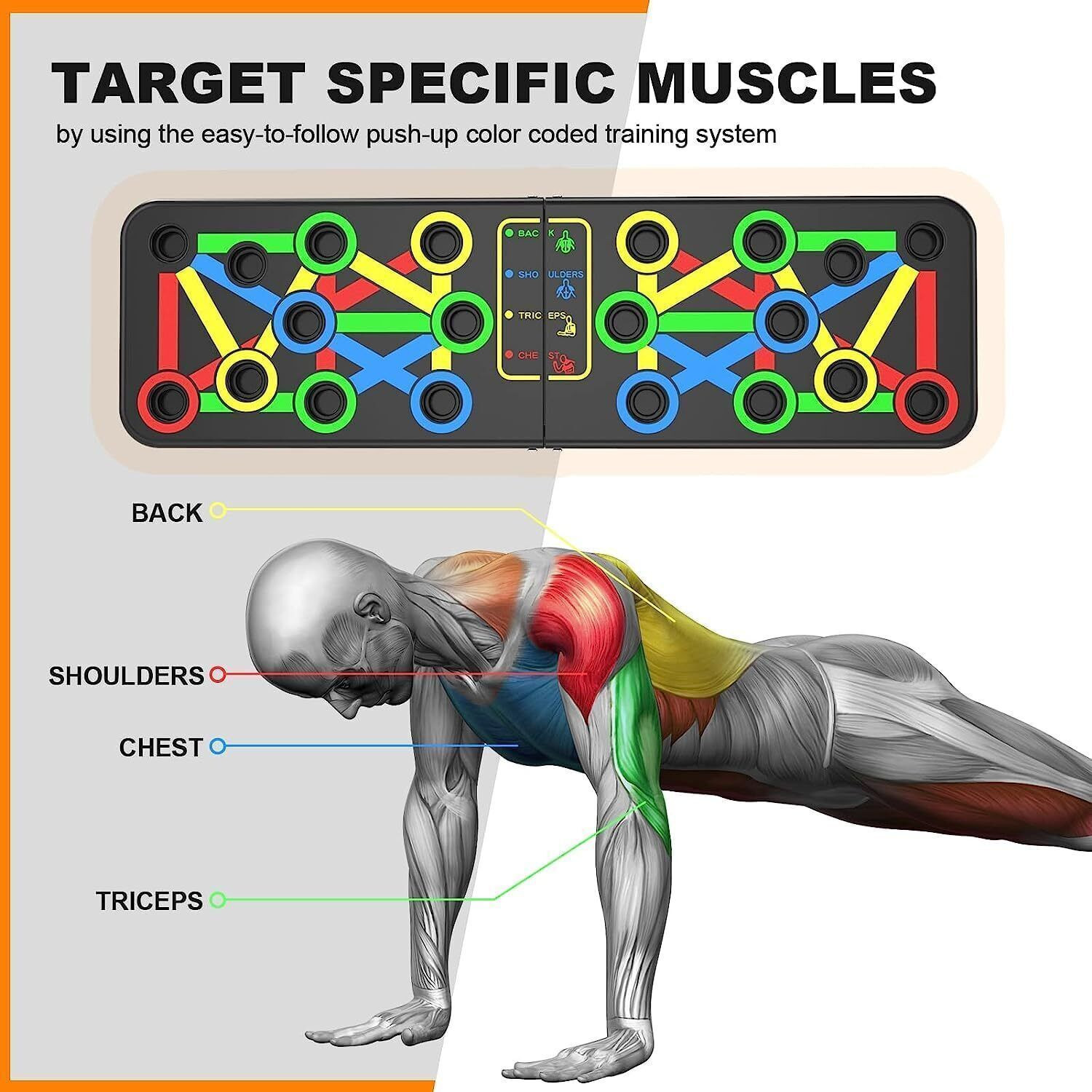 Image of Fit Carve Pushup Board, 15 in 1 Push Up Stand, Multi-Function Flex Board for Chest Multi-training Bar