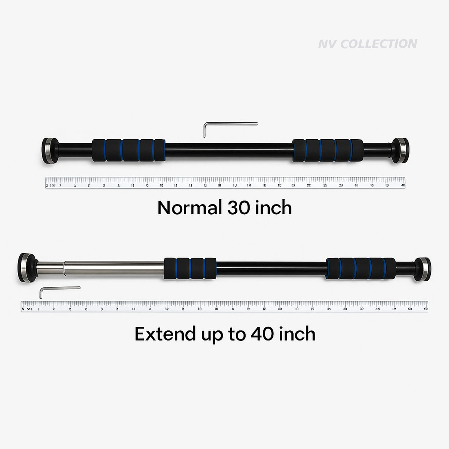 Image of NV COLLECTION Multi-Grip Adjustable Doorway Pull-Up Bar for Home Gym Workouts Pull-up Bar