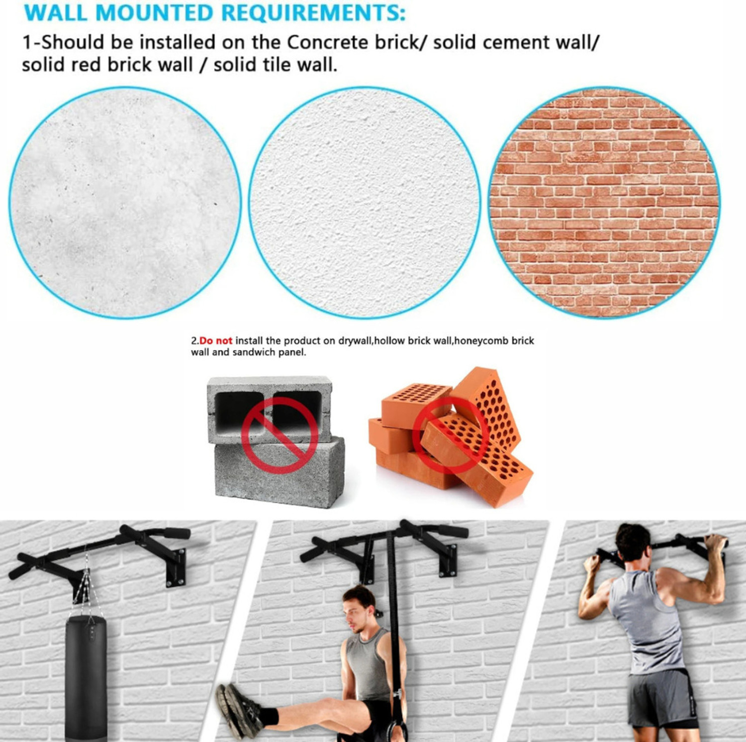 Image of FIRE FITNESS Home Gym Pull Up Bar Chin Up Bar Workout Strength Training Fitness Bar Pull-up Bar