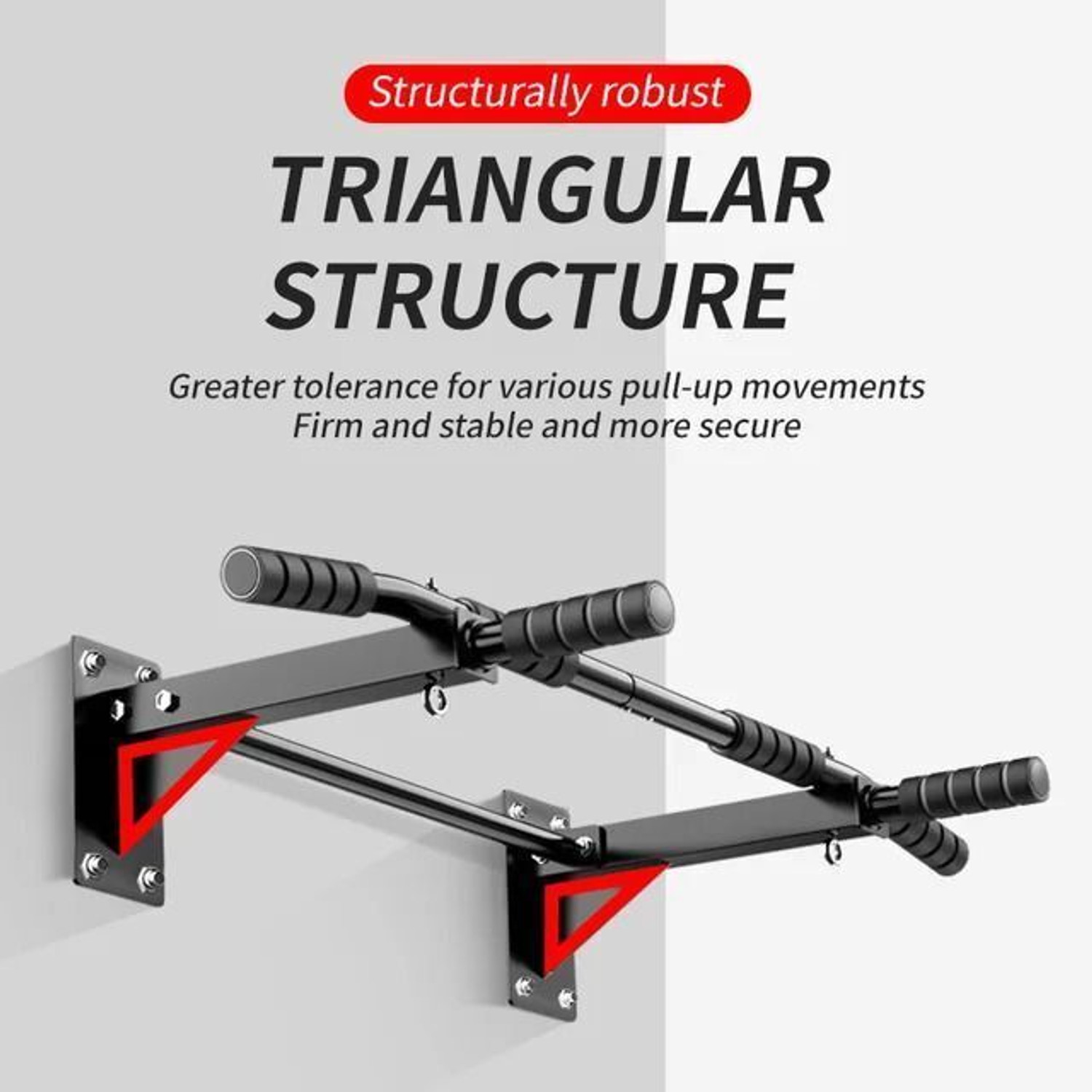 Image of Sporto Fitness Pull Chin Up Bar Wall Mounted Home Iron Gym Exercise Dips Upper Body Workout Pull-up Bar